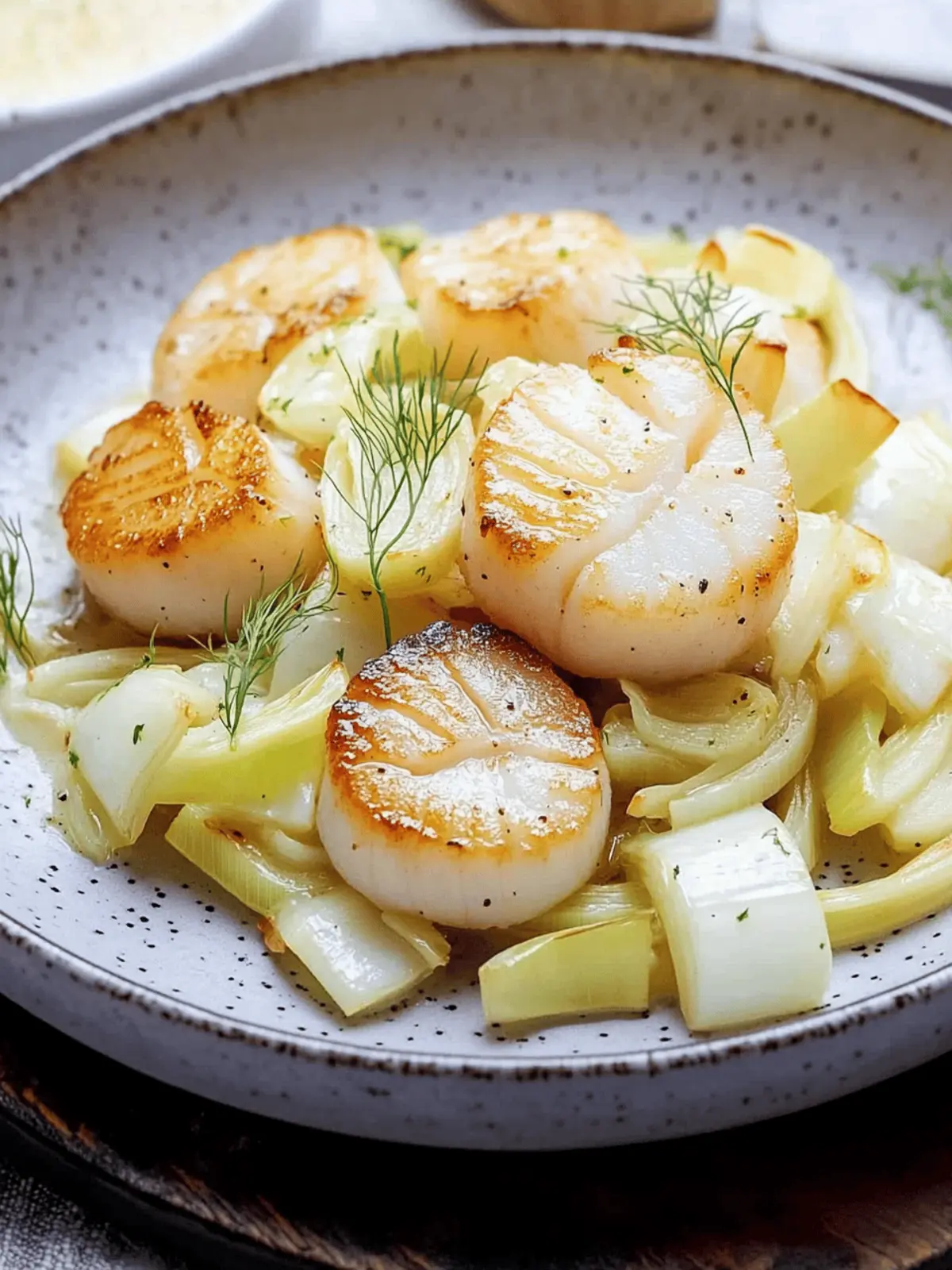 Savor Divine Pan Seared Scallops with Fennel and Leeks Today 4 Pan Seared Scallops with Fennel and Leeks