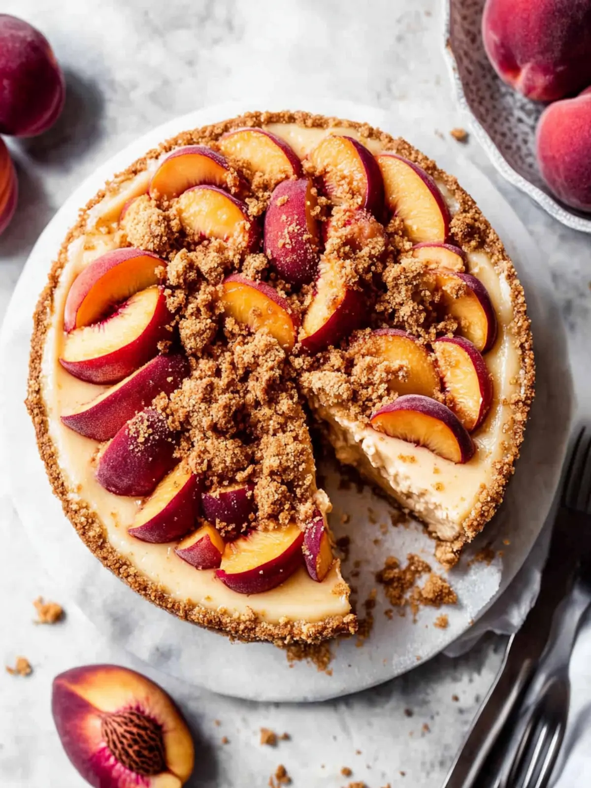 Indulge in Peach Cobbler Cheesecake Bliss at Home 4 Peach Cobbler Cheesecake