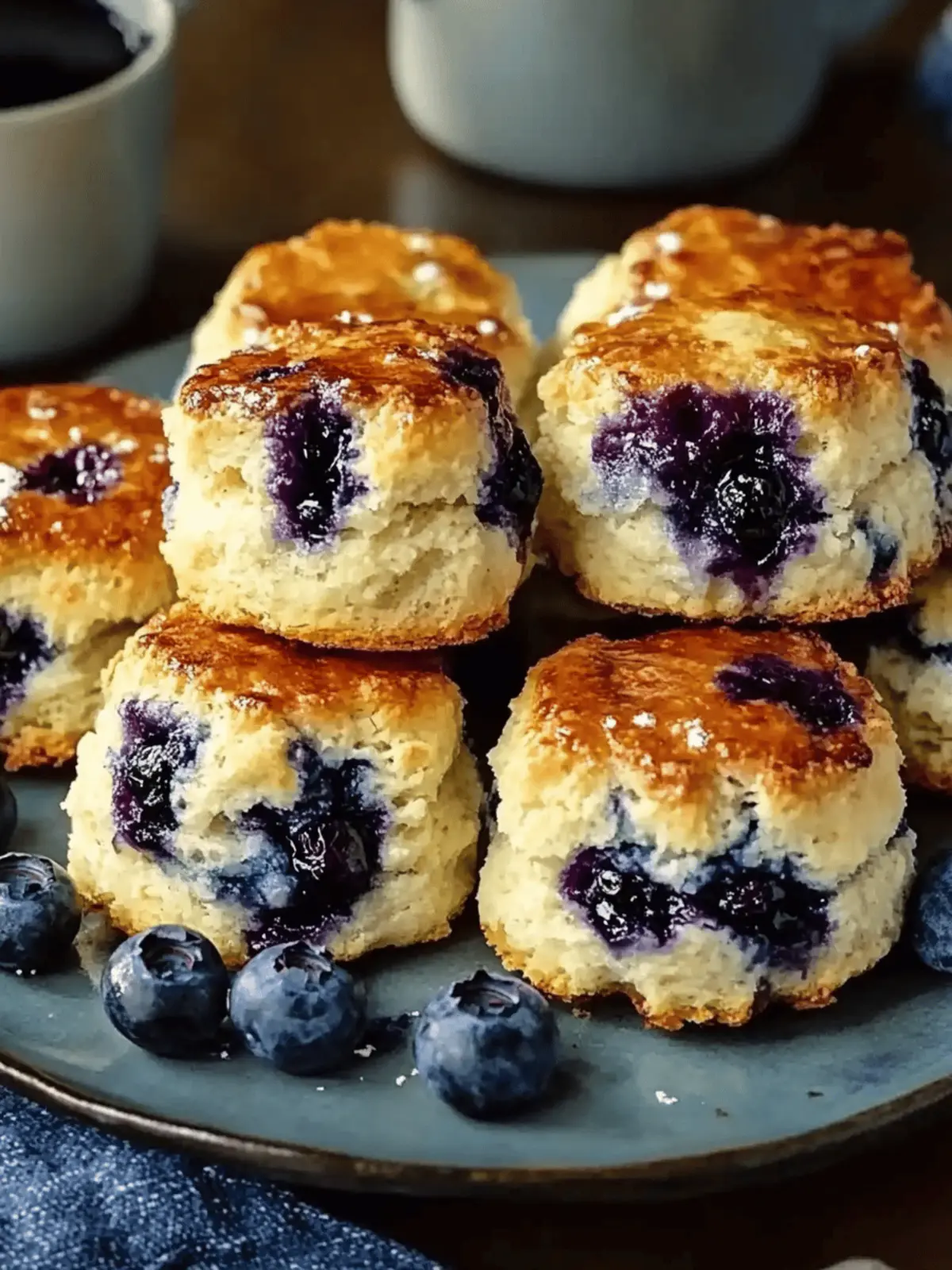 Blueberry Biscuits: Flaky Treats with a Tangy Lemon Glaze 10 Blueberry Biscuits