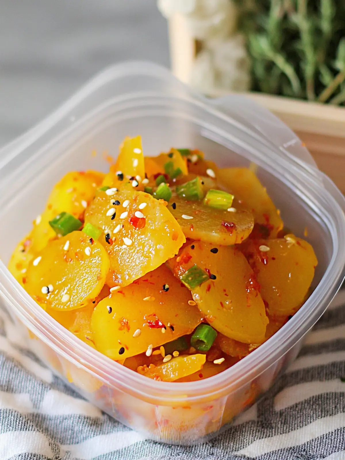 Delicious Seasoned Yellow Pickled Radish in 5 Minutes 2 Seasoned Yellow Pickled Radish