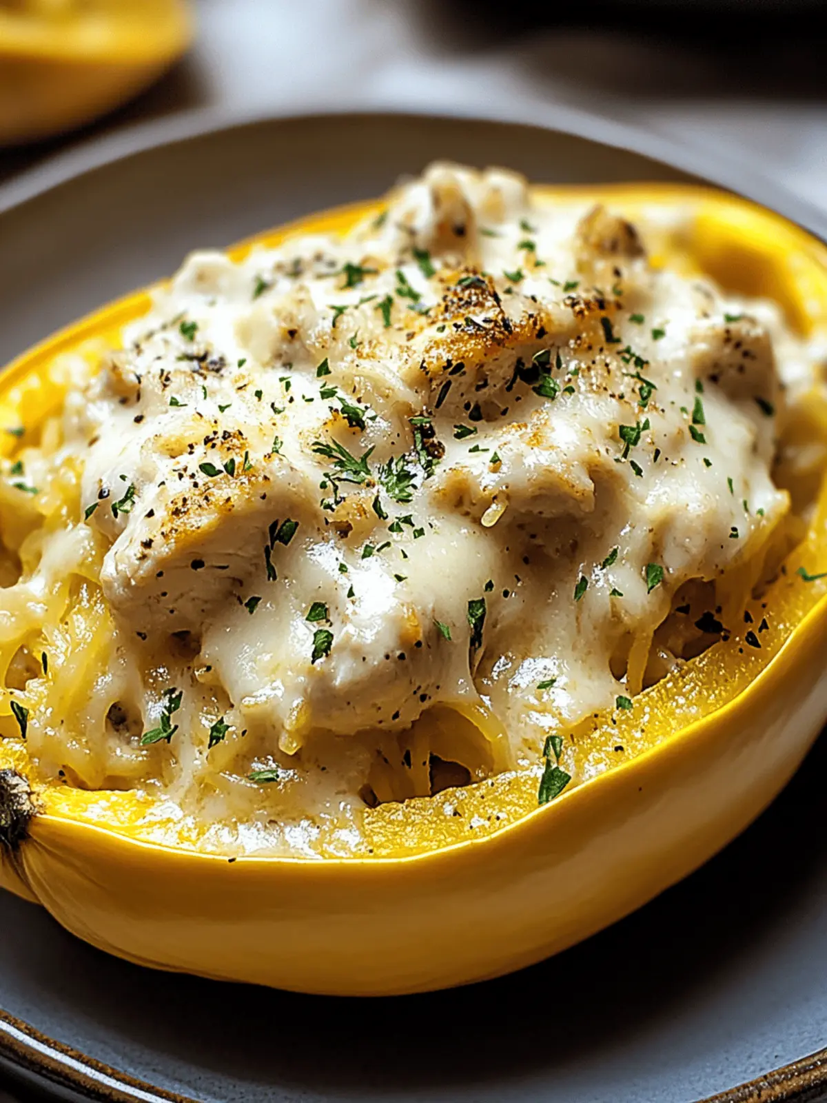 Creamy Chicken Alfredo Spaghetti Squash You'll Crave Daily 4 Chicken Alfredo Spaghetti Squash