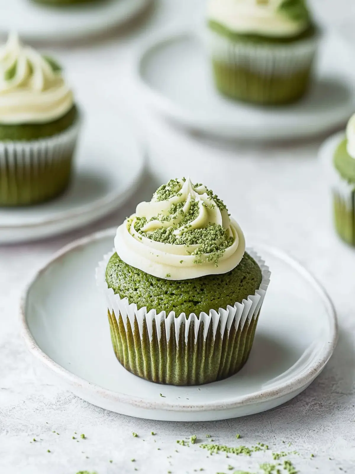 Fluffy Matcha Cupcakes with Irresistible White Chocolate Frosting 3 Fluffy Matcha Cupcakes
