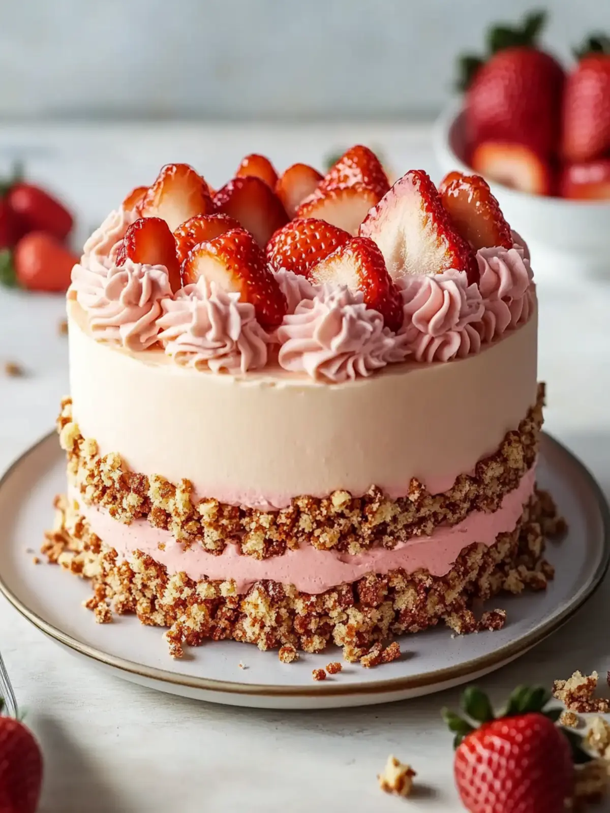 Delicious Strawberry Crunch Cake That Makes Every Bite Count 4 Strawberry Crunch Cake