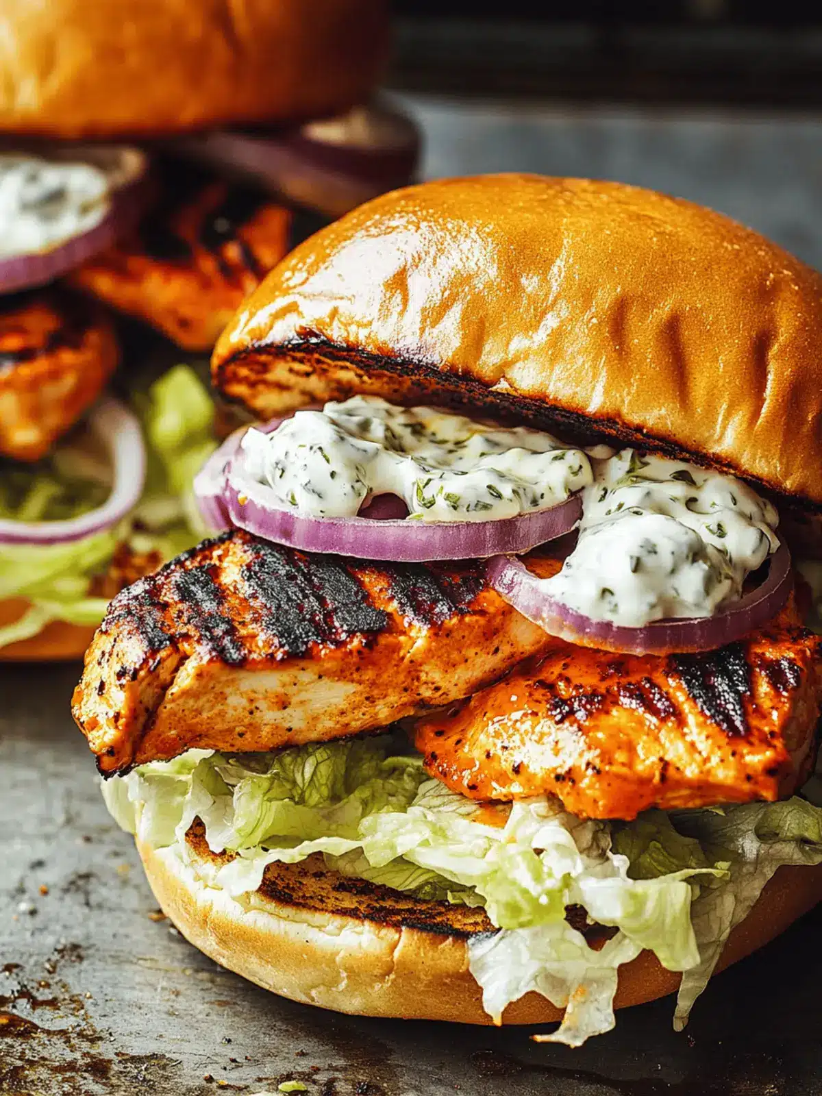 Grilled Buffalo Chicken Sandwiches with Crunchy Slaw Twist 4 Grilled Buffalo Chicken Sandwiches