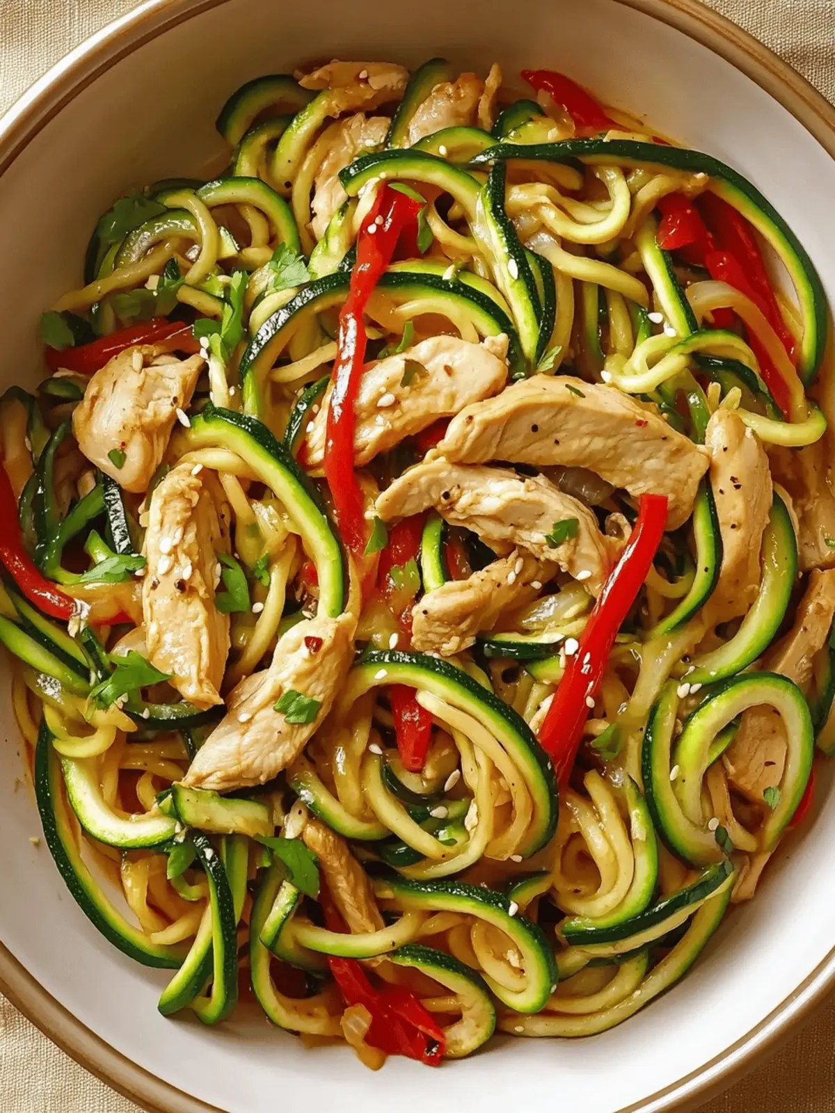 Delicious Garlic Chicken Zucchini Noodles Stir Fry in 35 Minutes 2 Garlic Chicken Zucchini Noodles Stir Fry