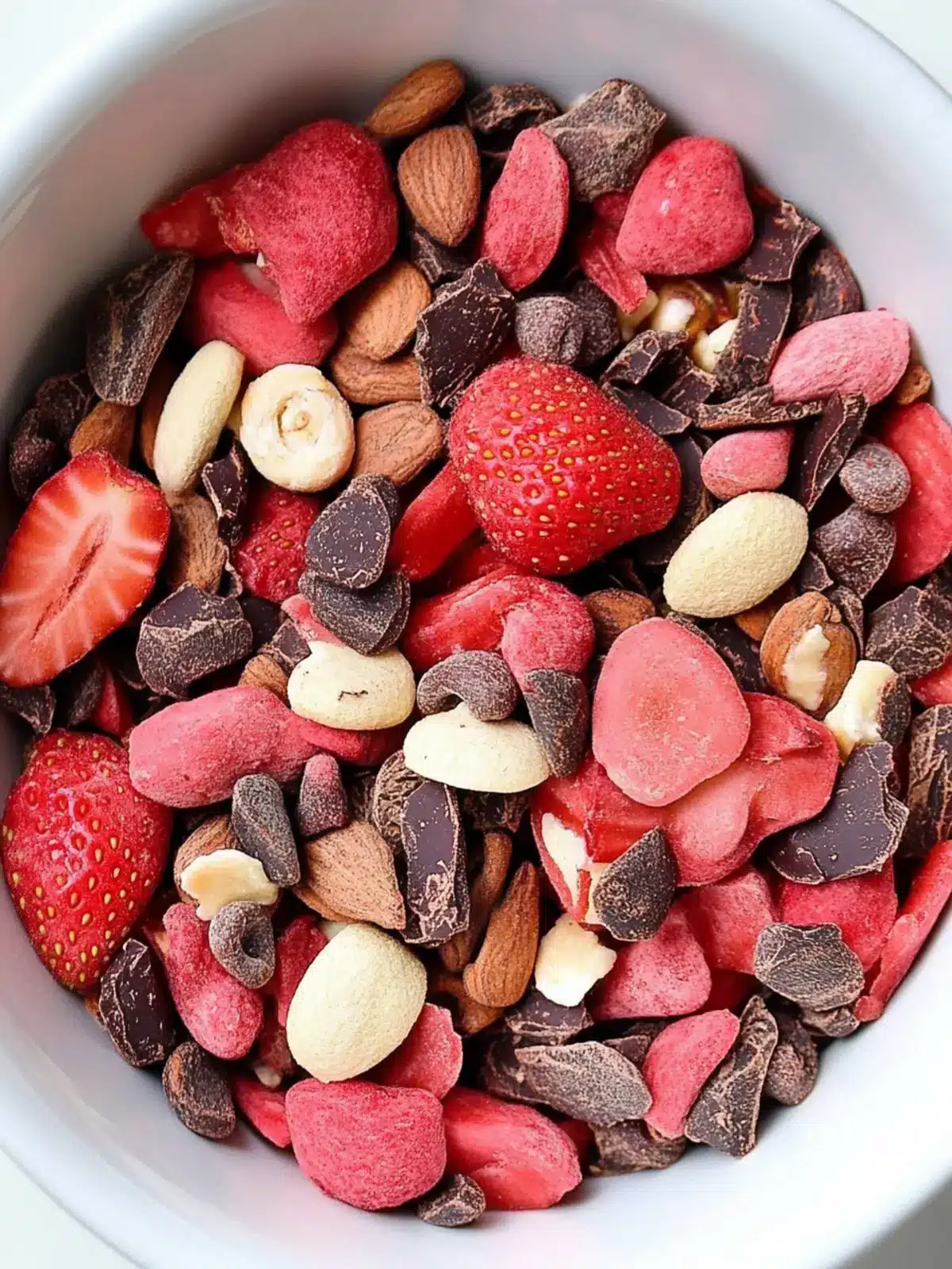 Delicious Chocolate-Covered Strawberry Trail Mix in 5 Minutes 3 Chocolate-Covered Strawberry Trail Mix