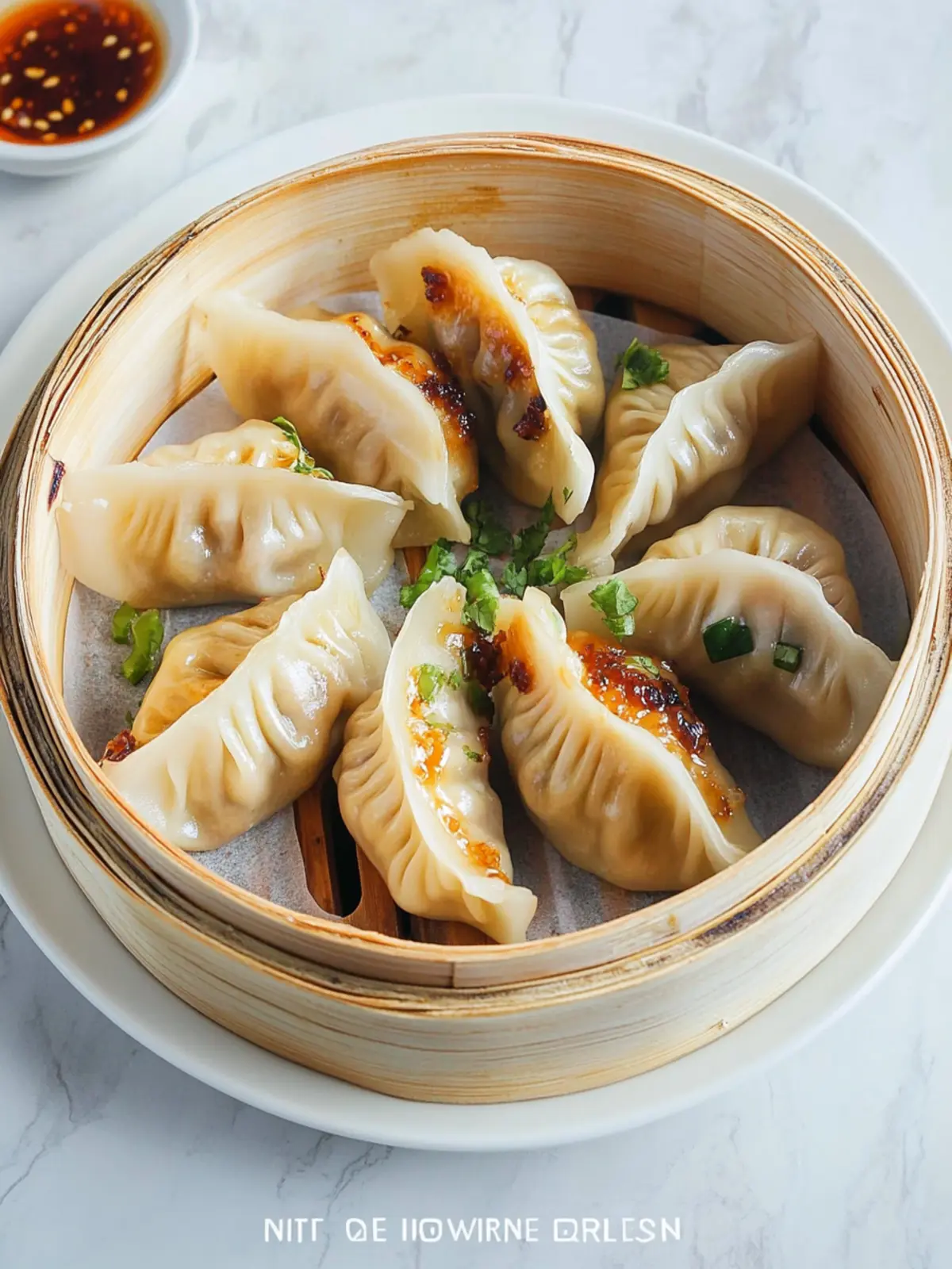 Perfectly Fluffy Steamed Dumplings with Zesty Dipping Sauce 2 Steamed Dumplings