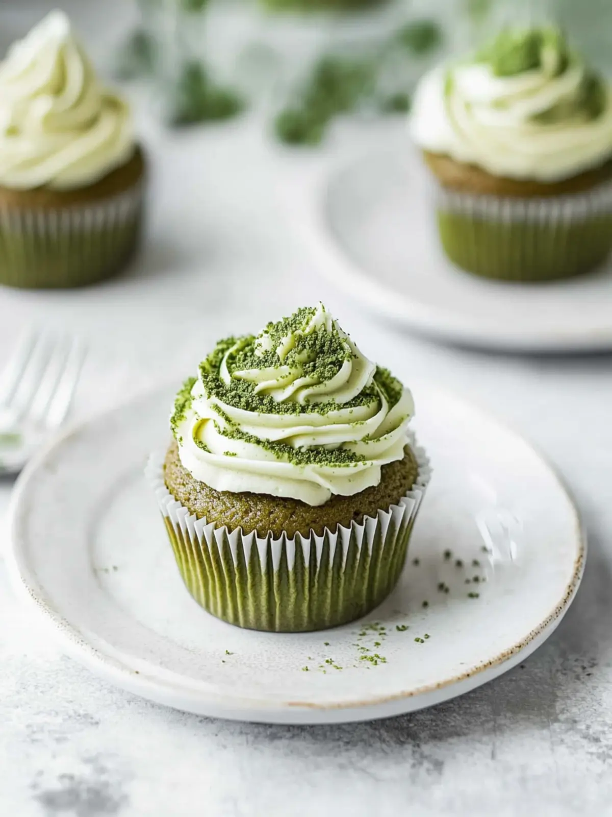 Fluffy Matcha Cupcakes with Irresistible White Chocolate Frosting 4 Fluffy Matcha Cupcakes