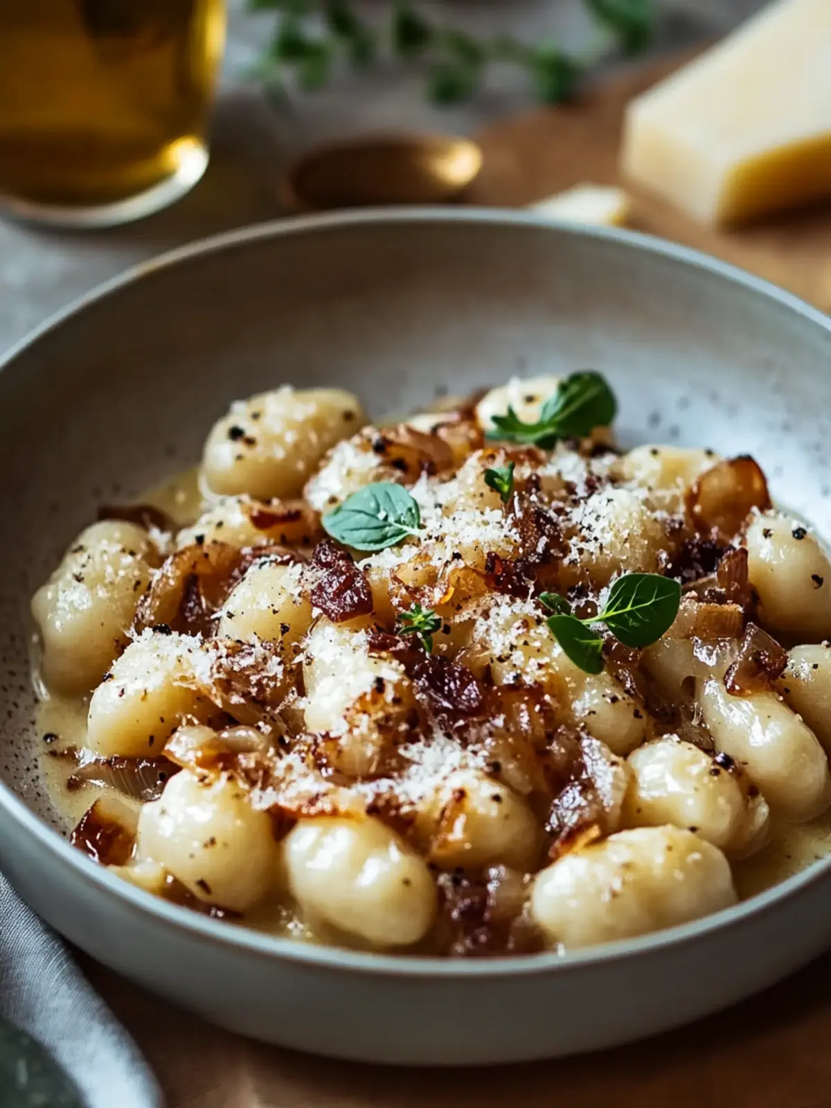 Gnocchi with Caramelized Onions and Gruyere: Cozy Comfort Food 3 Gnocchi with Caramelized Onions and Gruyere