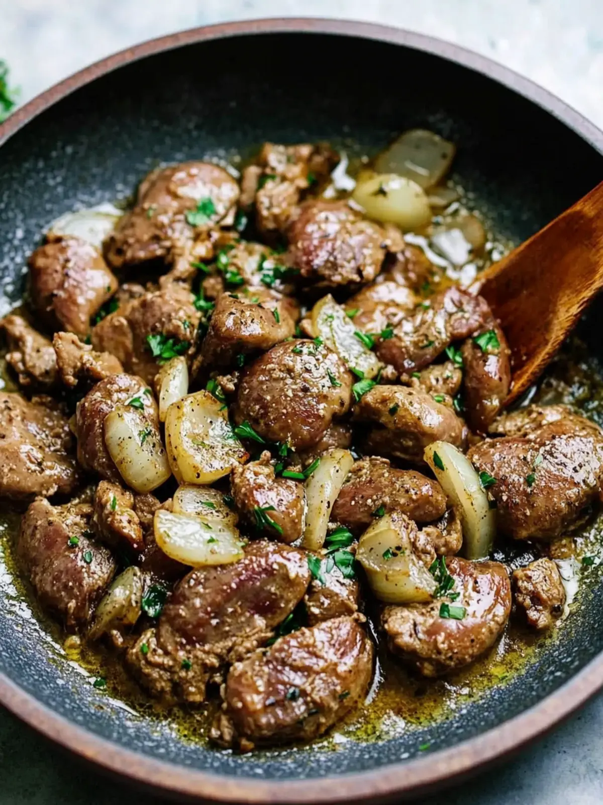 Savory Chicken Liver and Onions in Creamy White Wine Sauce 2 Chicken Liver and Onions