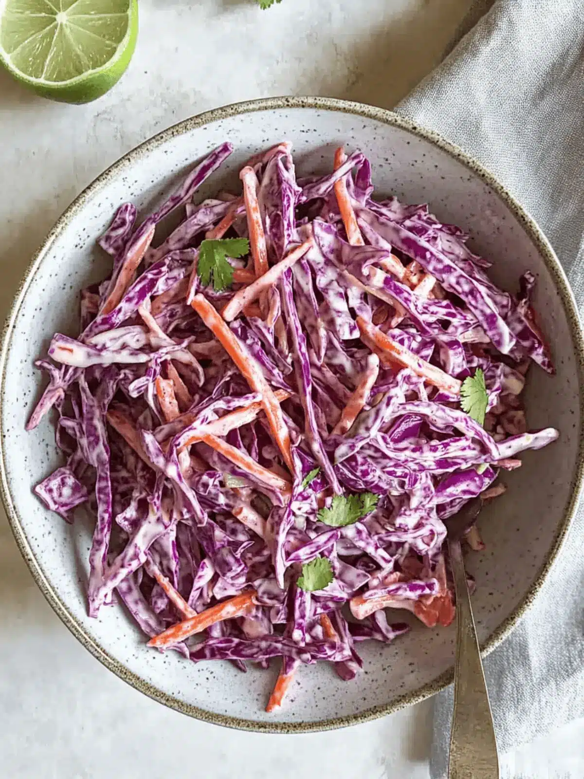 Zesty Purple Cabbage Coleslaw Ready in 15 Minutes! 3 Purple Cabbage Coleslaw