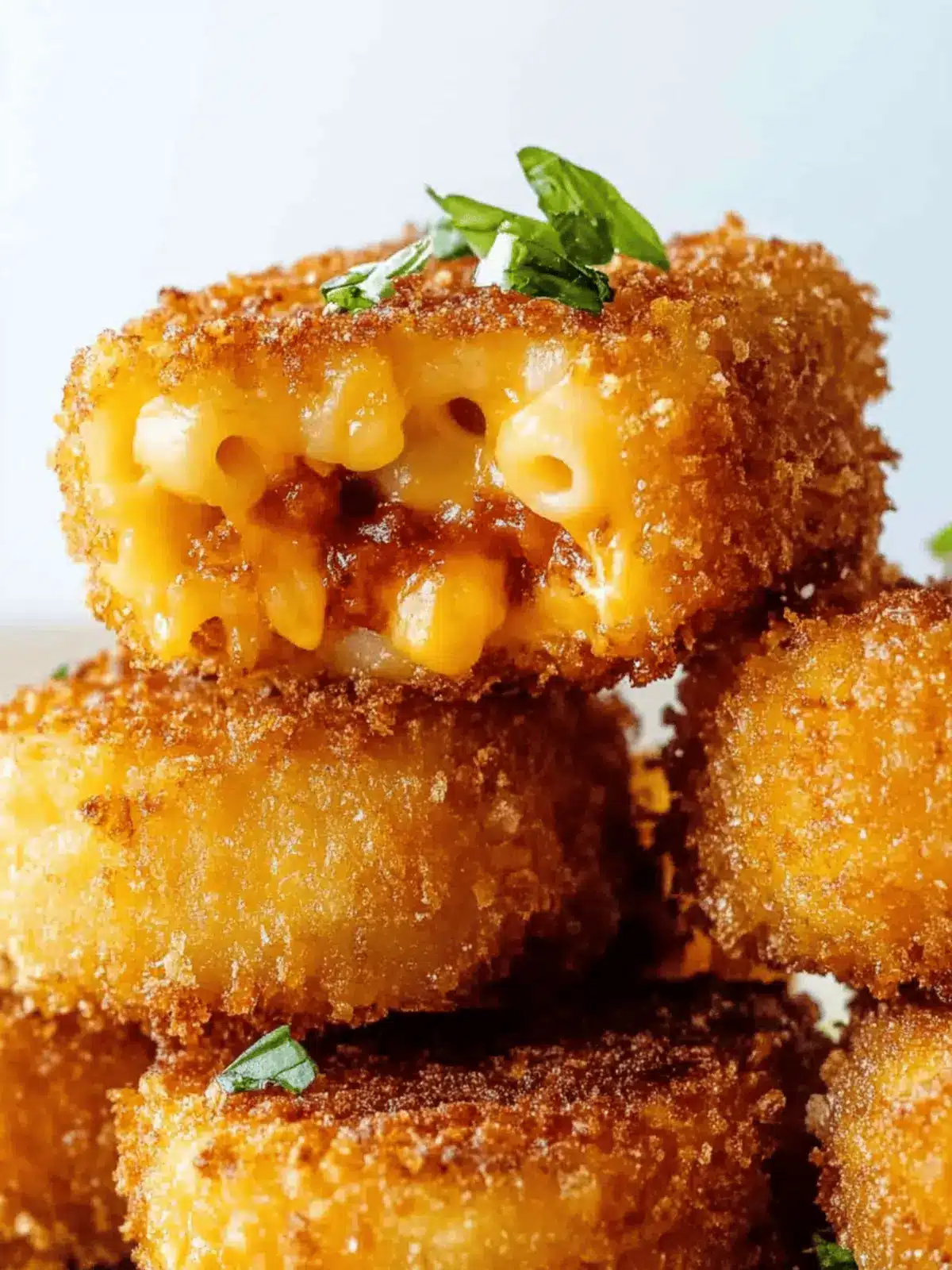 Crispy Fried Mac & Cheese Bites with Basil Marinara Bliss 4 Fried Mac & Cheese Bites