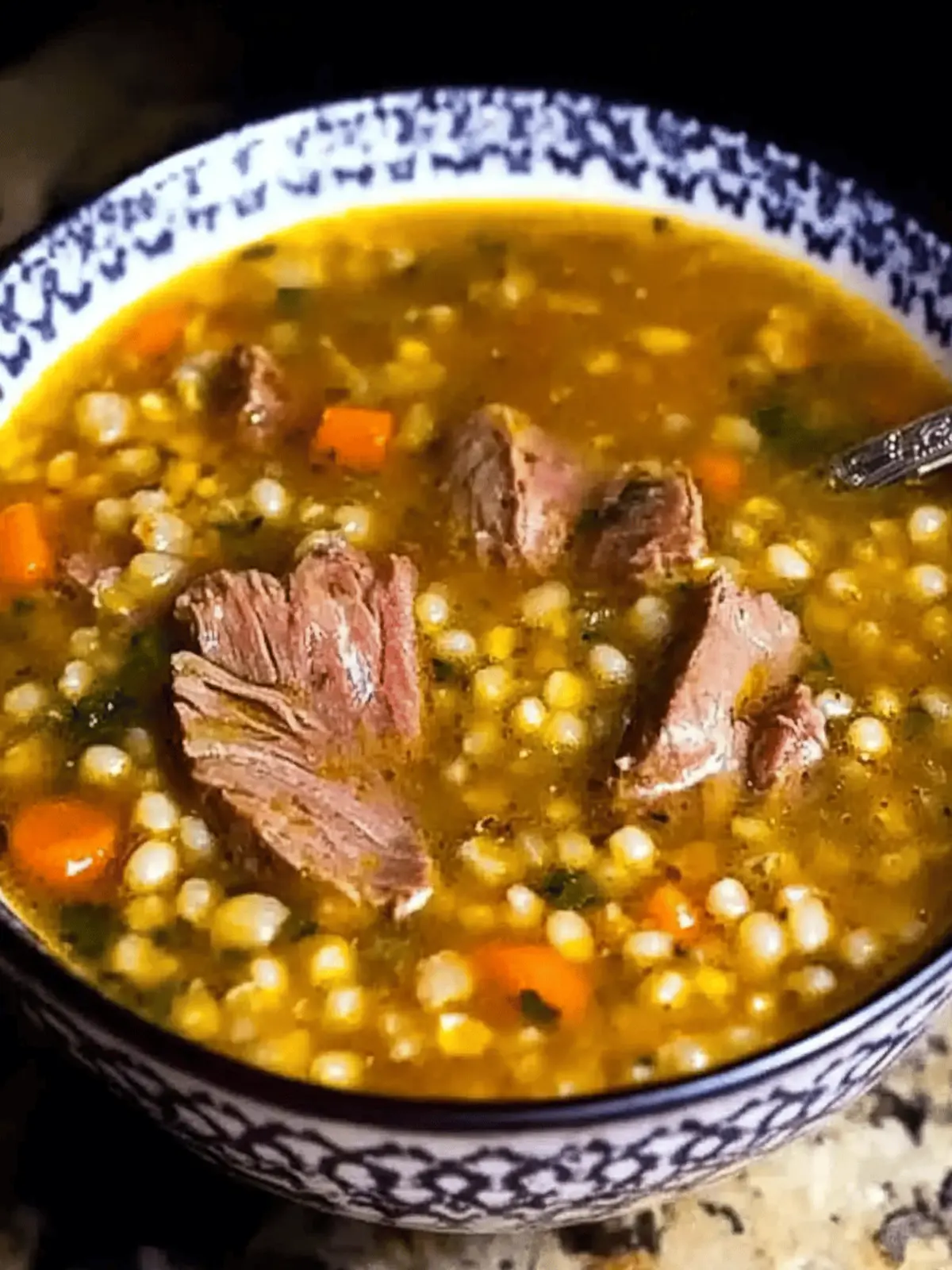 Comforting Beef Barley Soup with Prime Rib for Cozy Nights 2 Beef Barley Soup with Prime Rib