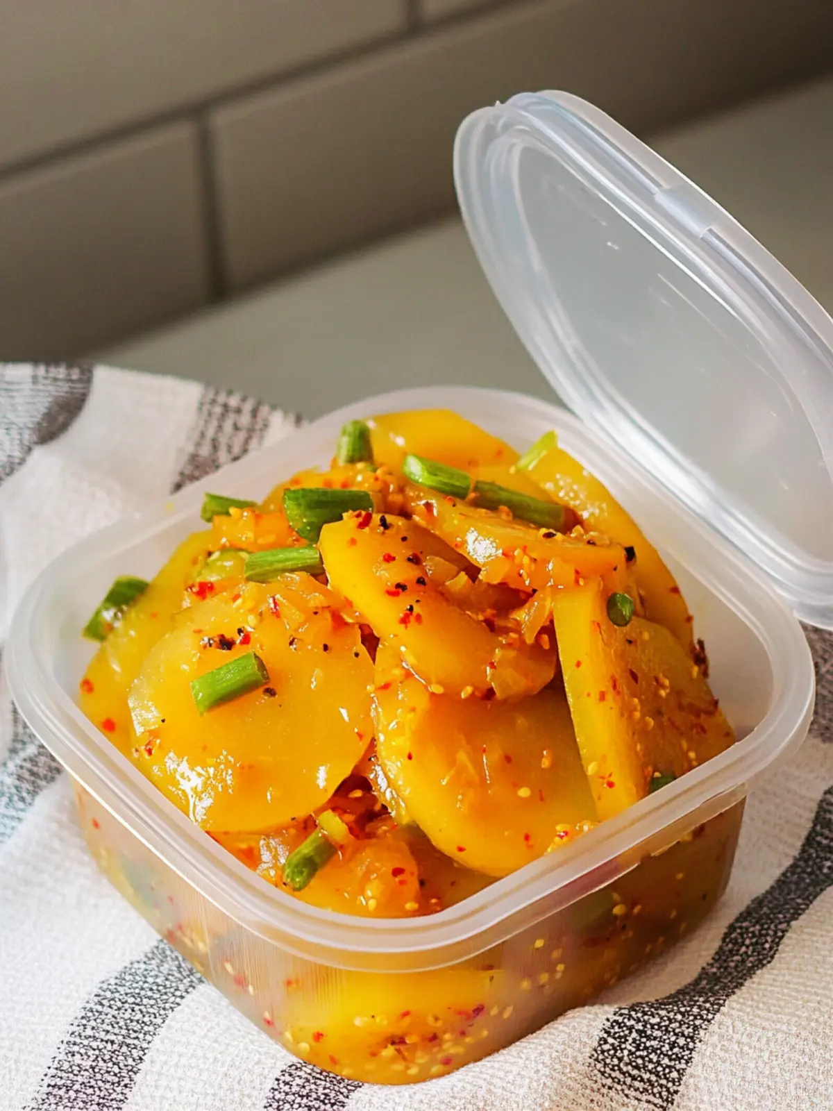 Delicious Seasoned Yellow Pickled Radish in 5 Minutes 4 Seasoned Yellow Pickled Radish