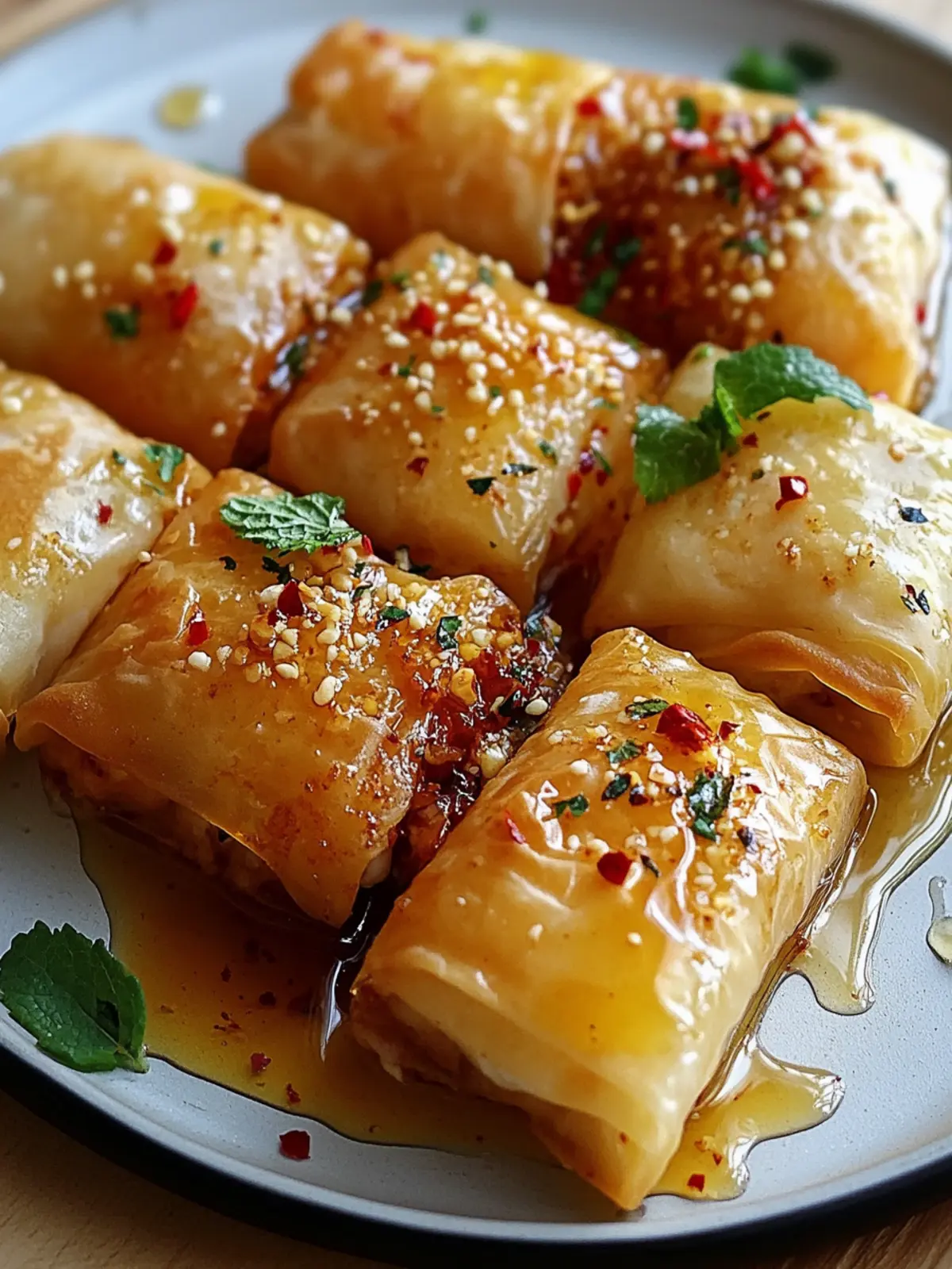Savor the Crunch: Oven Fried Feta Rolls with Chili Honey 3 Oven Fried Feta Rolls with Chili Honey