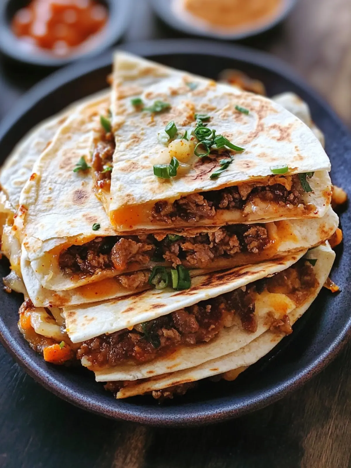 Savory Korean Bulgogi Quesadilla with a Cheesy Twist 4 Korean Bulgogi Quesadilla
