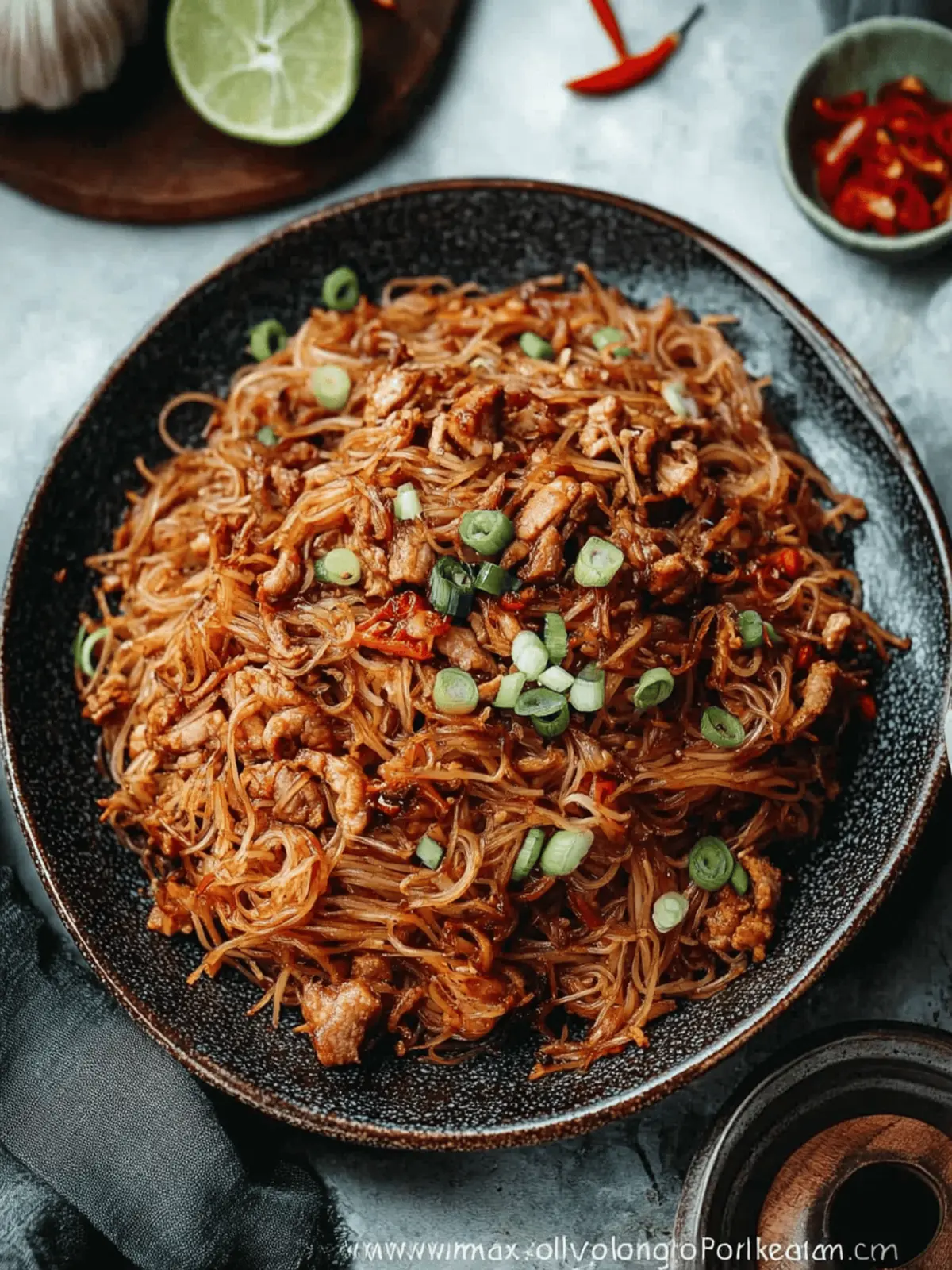 Savor Stir Fried Vermicelli with Pork in Just 20 Minutes 2 Stir Fried Vermicelli with Pork