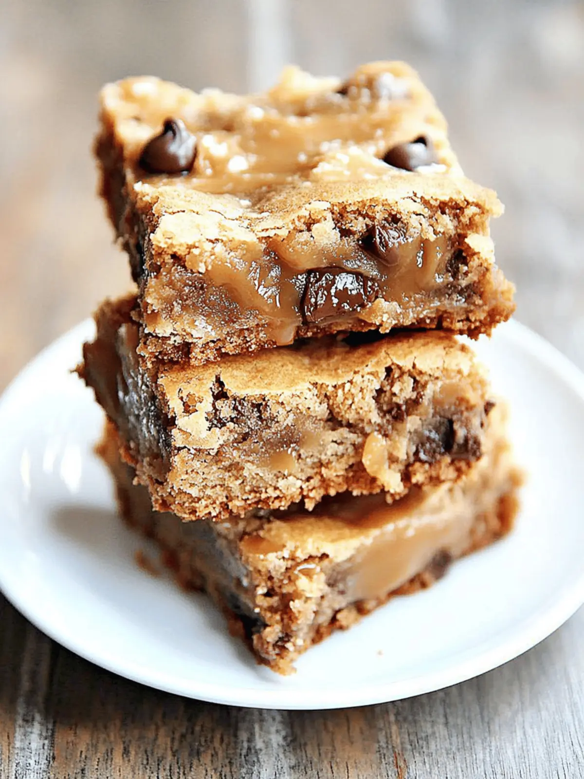 Gooey Salted Caramel Chocolate Chip Cookie Bars for Bliss 3 Salted Caramel Chocolate Chip Cookie Bars