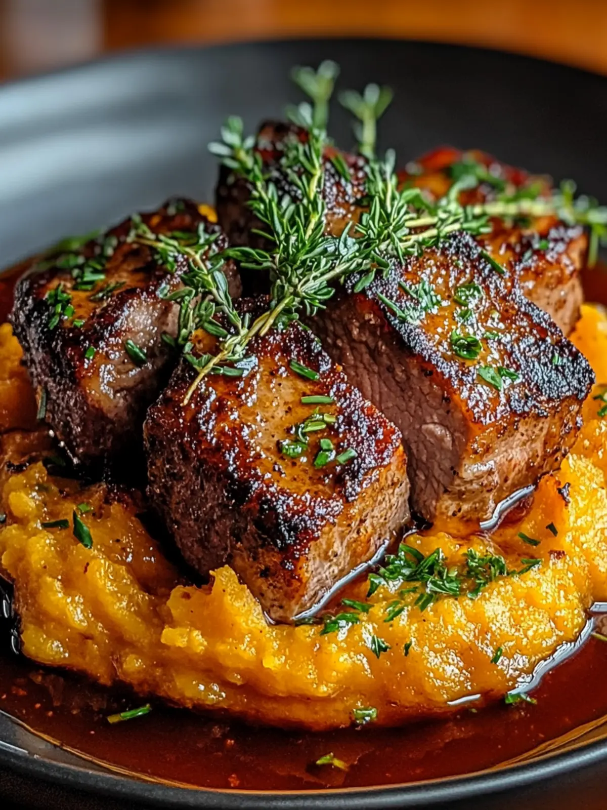 Savory Apple Cider Pork with Creamy Mashed Sweet Potatoes 2 Apple Cider Pork with Mashed Sweet Potatoes