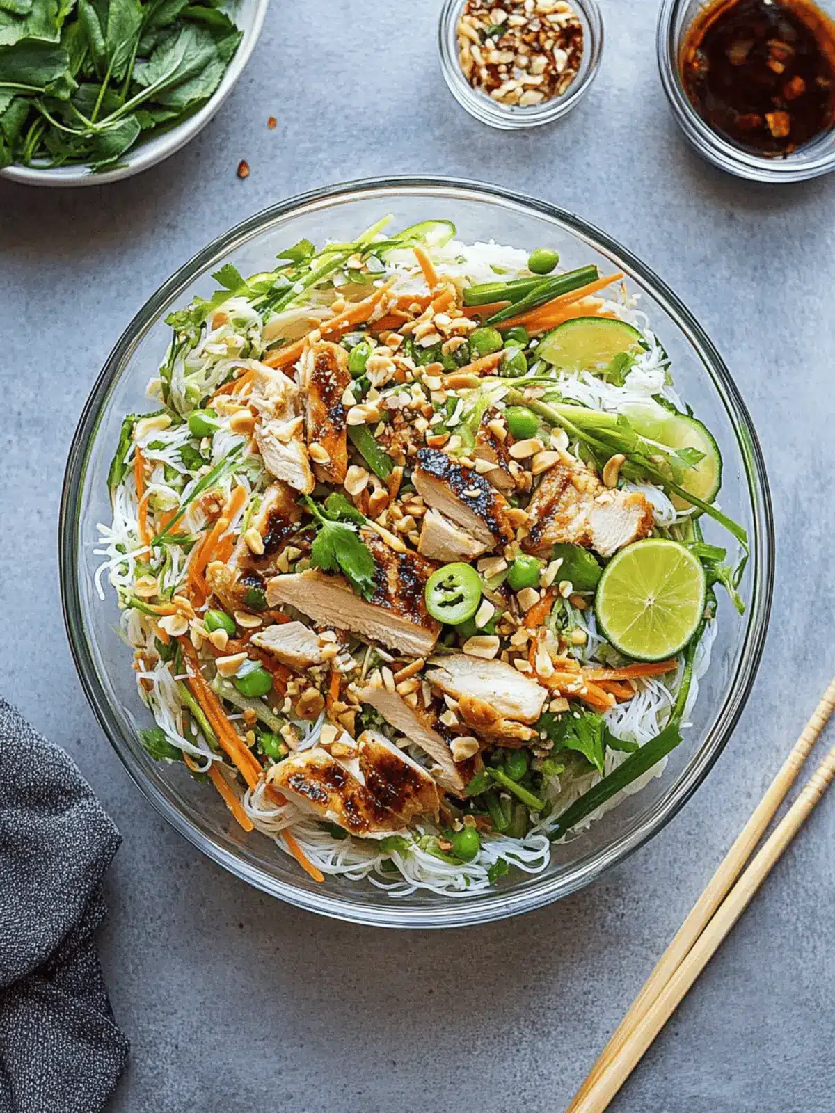 Vibrant Vietnamese Noodle Salad with Grilled Chicken Bliss 2 Vietnamese Noodle Salad with Grilled Chicken