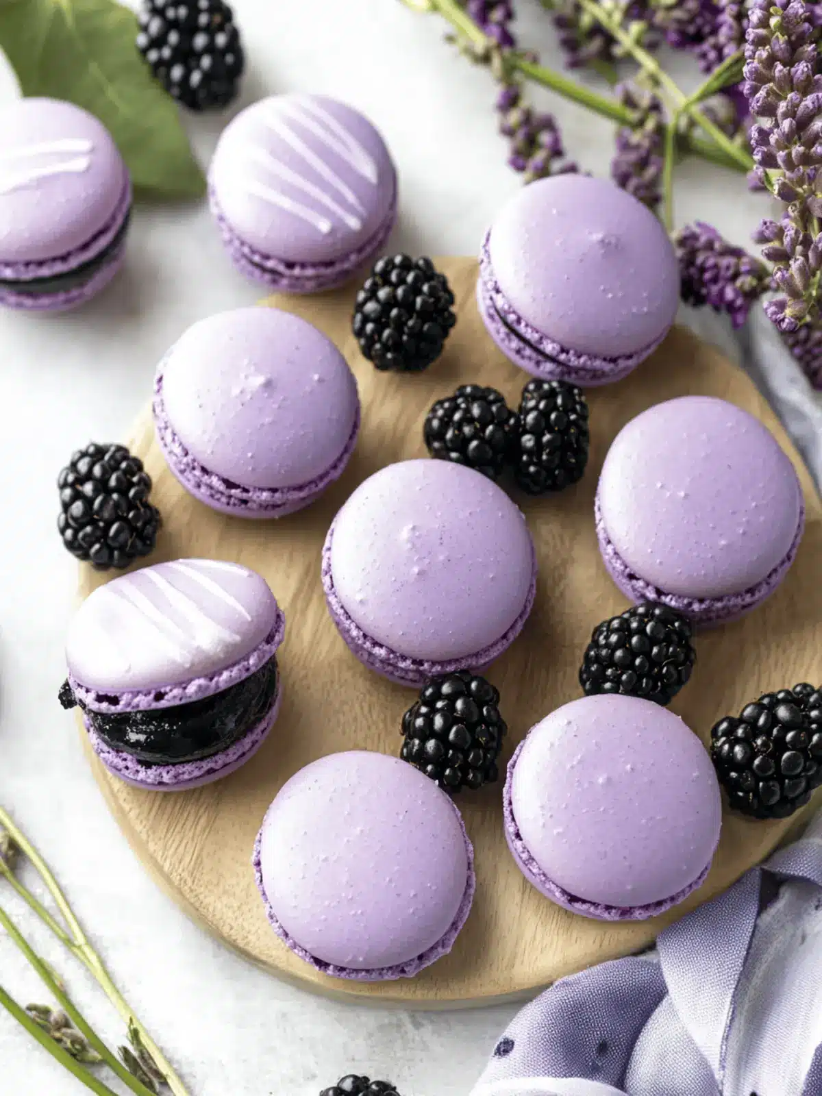 Blackberry Macarons: A Floral Treat to Brighten Your Day 4 Blackberry Macarons