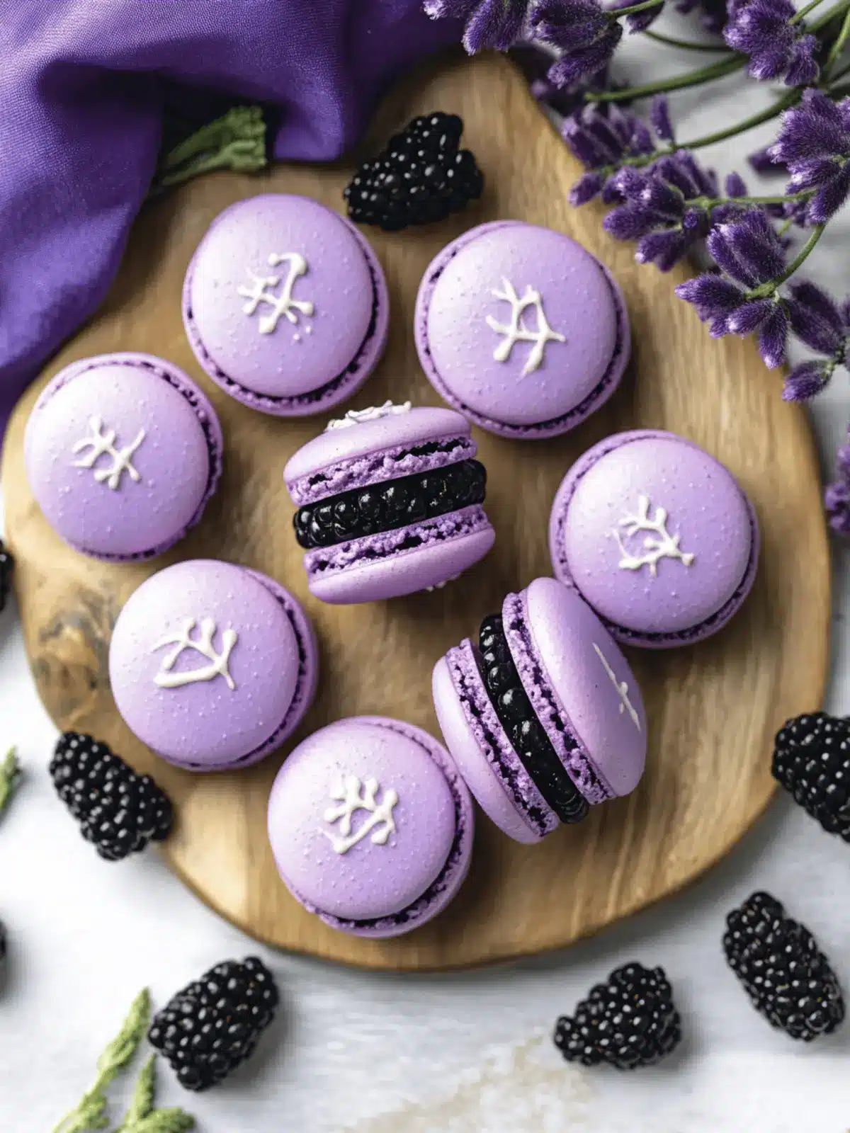 Blackberry Macarons: A Floral Treat to Brighten Your Day 3 Blackberry Macarons
