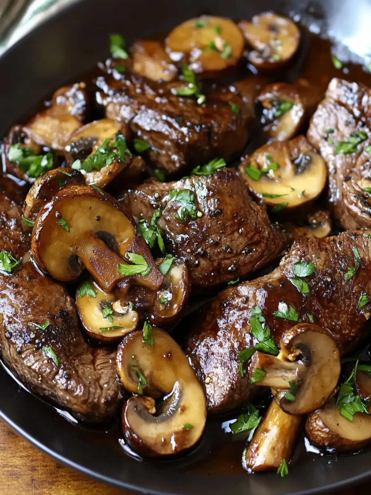 Balsamic Glazed Steak Tips and Mushrooms Steal the Show! 4 Balsamic Glazed Steak Tips and Mushrooms