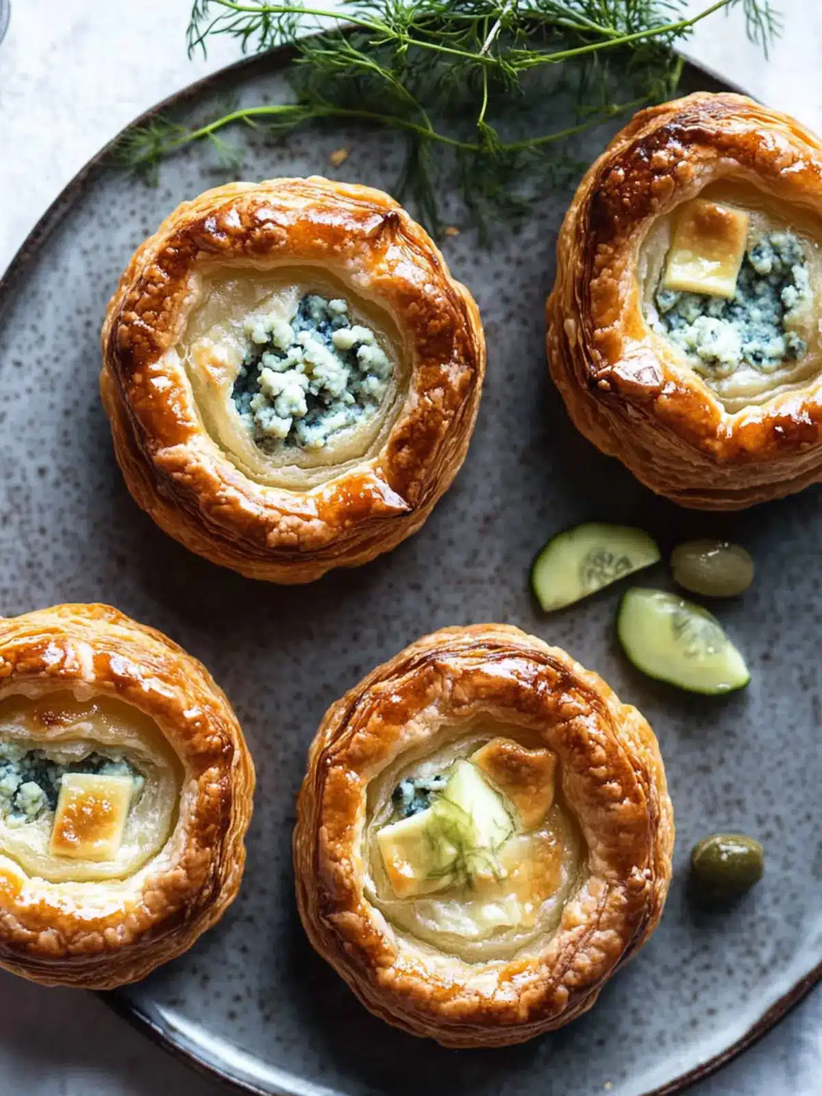 Savory Blue Cheese Puff Pastry Tarts Ready in 30 Minutes 2 Blue Cheese Puff Pastry Tarts