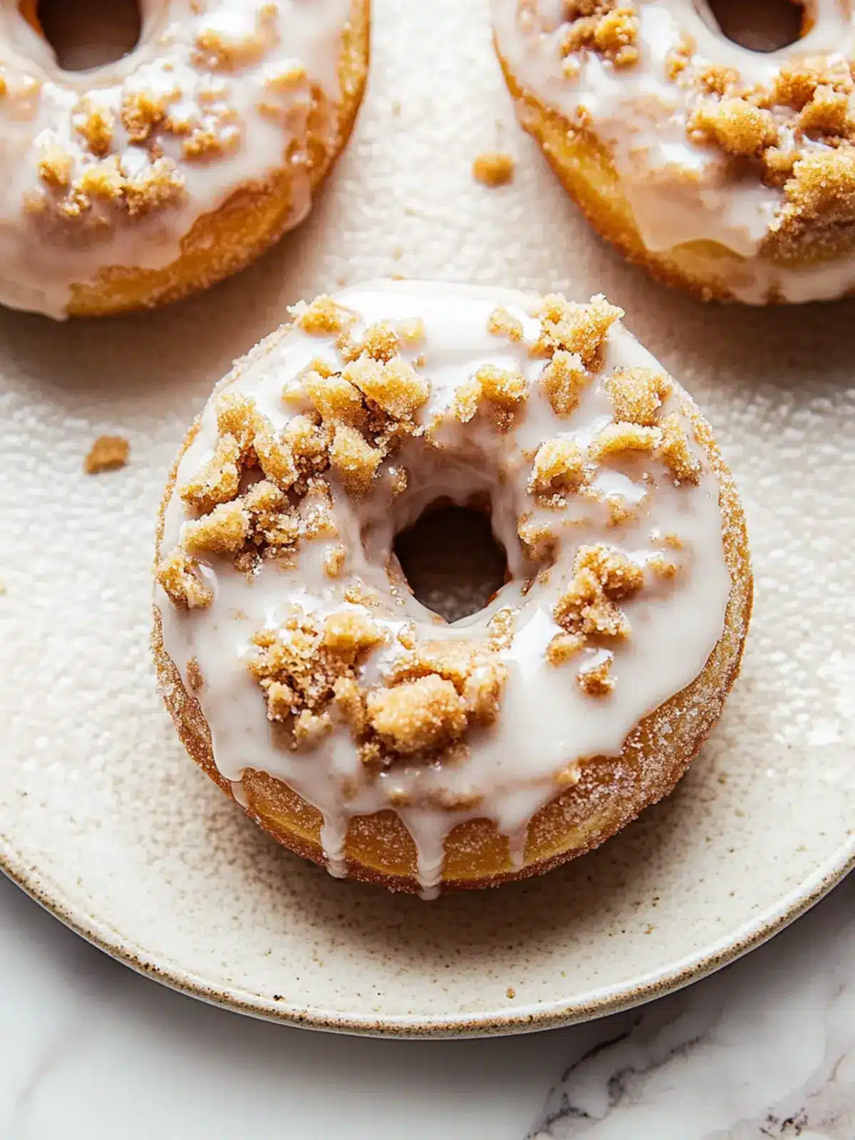 Irresistible Coffee Cake Donuts with Vanilla Glaze at Home 4 Coffee Cake Donuts with Vanilla Glaze