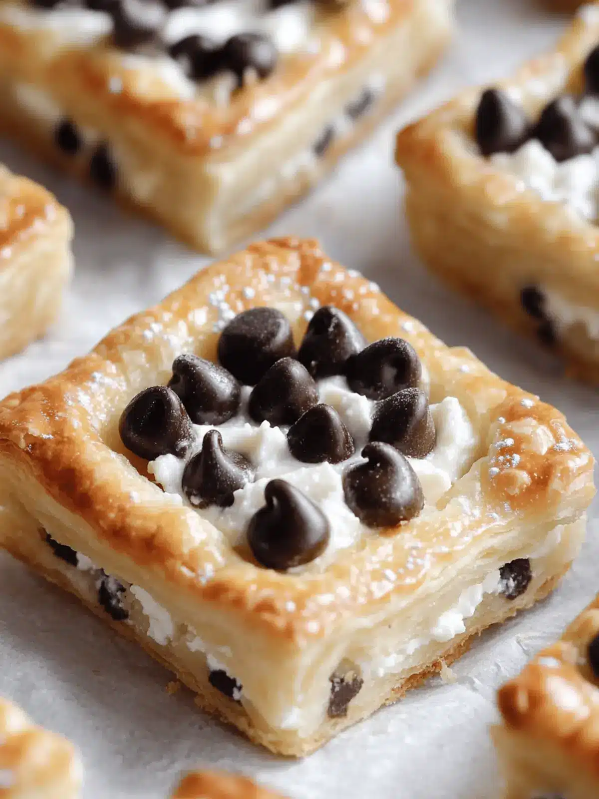 Ricotta Chocolate Chip Pastry Squares: Irresistibly Flaky Treats 2 Ricotta Chocolate Chip Pastry Squares