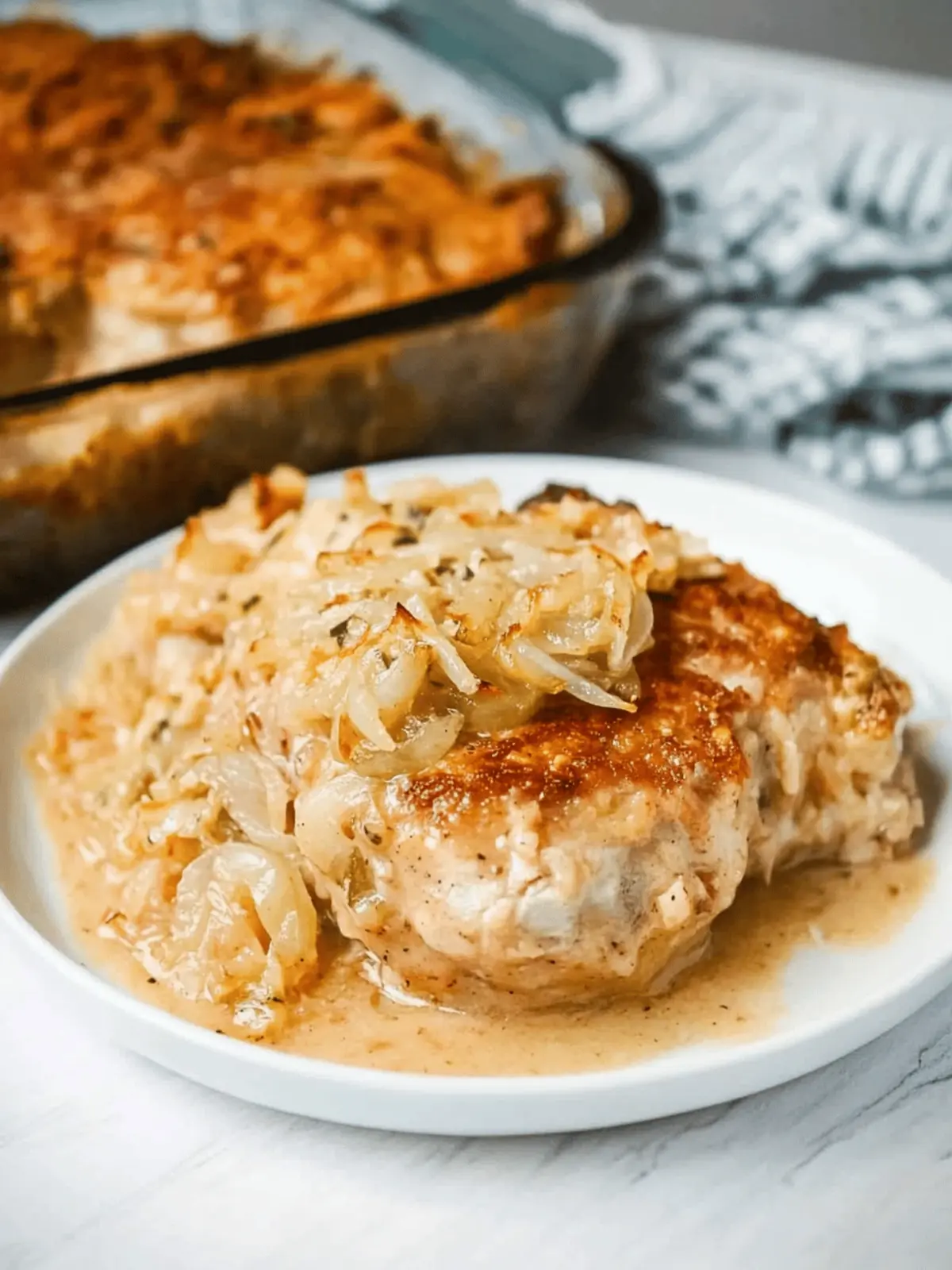 Savor French Onion Pork Chops With Crispy Onion Topping 2 French Onion Pork Chops