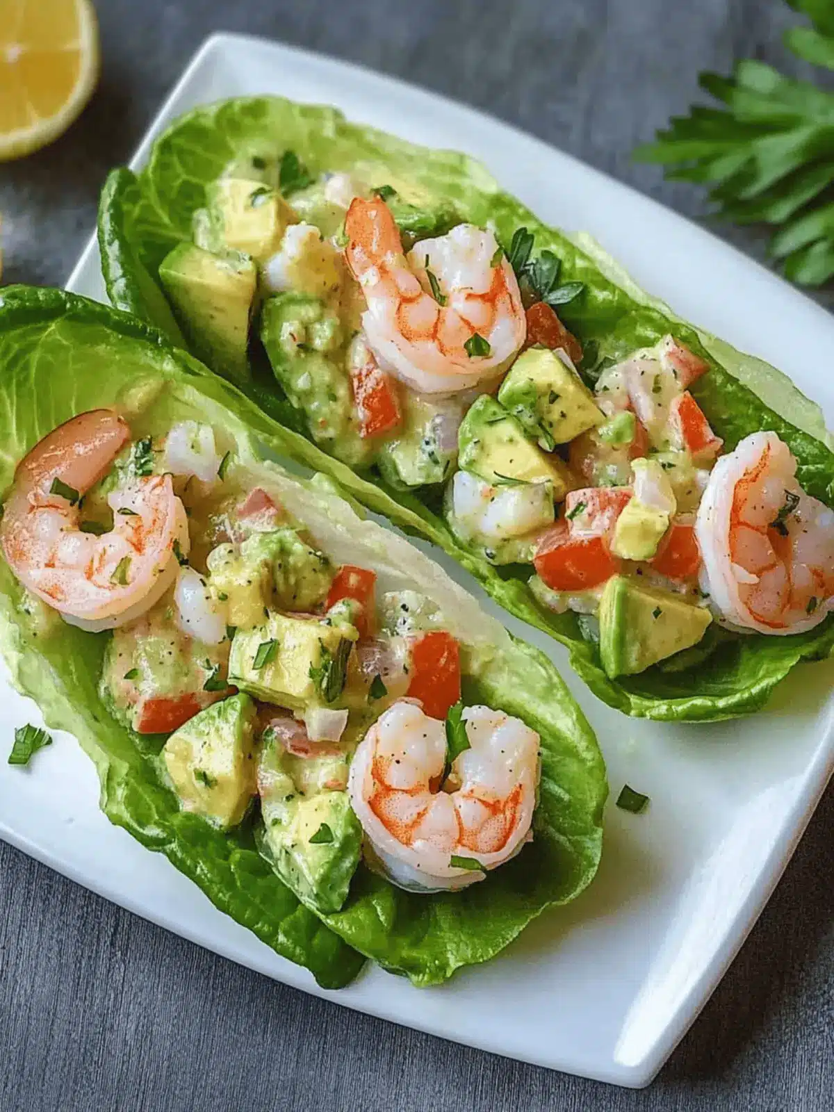 Savory Shrimp and Avocado Salad Lettuce Wraps in 15 Minutes 3 Shrimp and Avocado Salad Lettuce Wraps