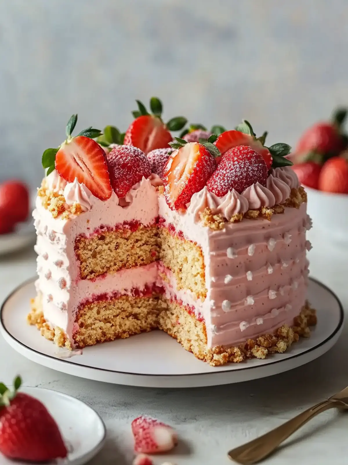 Delicious Strawberry Crunch Cake That Makes Every Bite Count 3 Strawberry Crunch Cake
