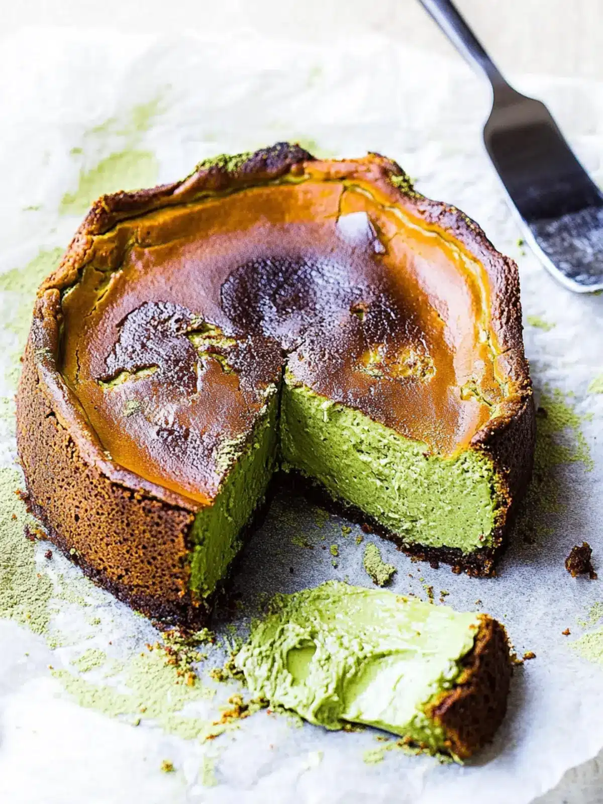 Decadent Matcha Basque Cheesecake You Can't Resist 4 Matcha Basque Cheesecake