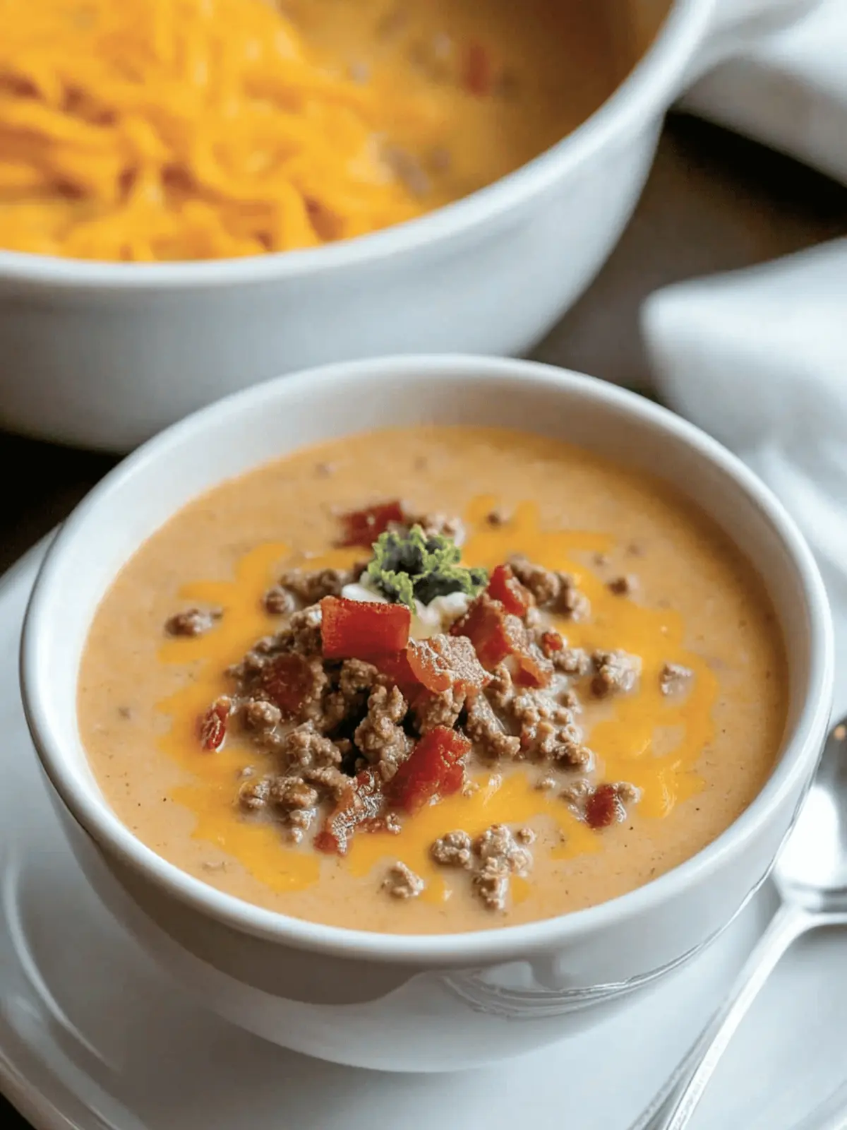 Bacon Cheeseburger Soup: Cozy Comfort in Every Spoonful 4 Bacon Cheeseburger Soup