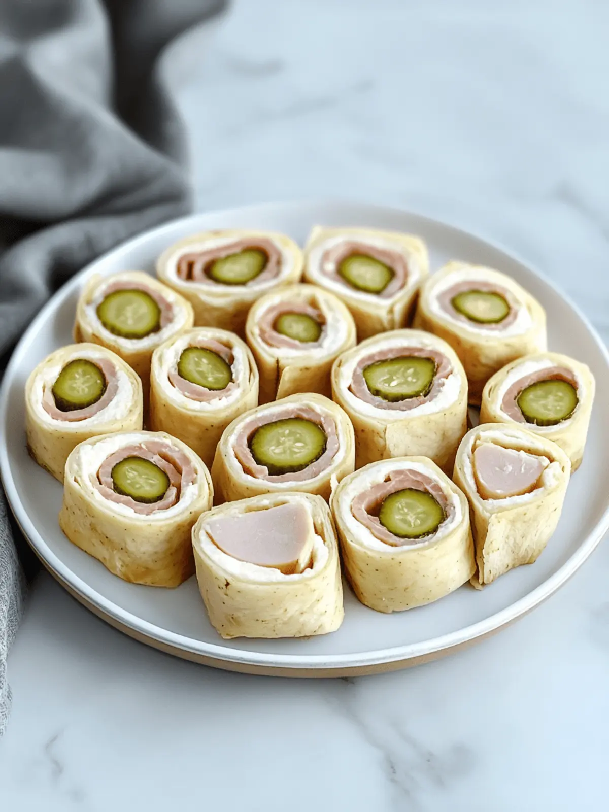 Delicious Pickle, Ham & Cream Cheese Tortilla Roll-Ups Unleashed 2 Pickle, Ham & Cream Cheese Tortilla Roll-Ups