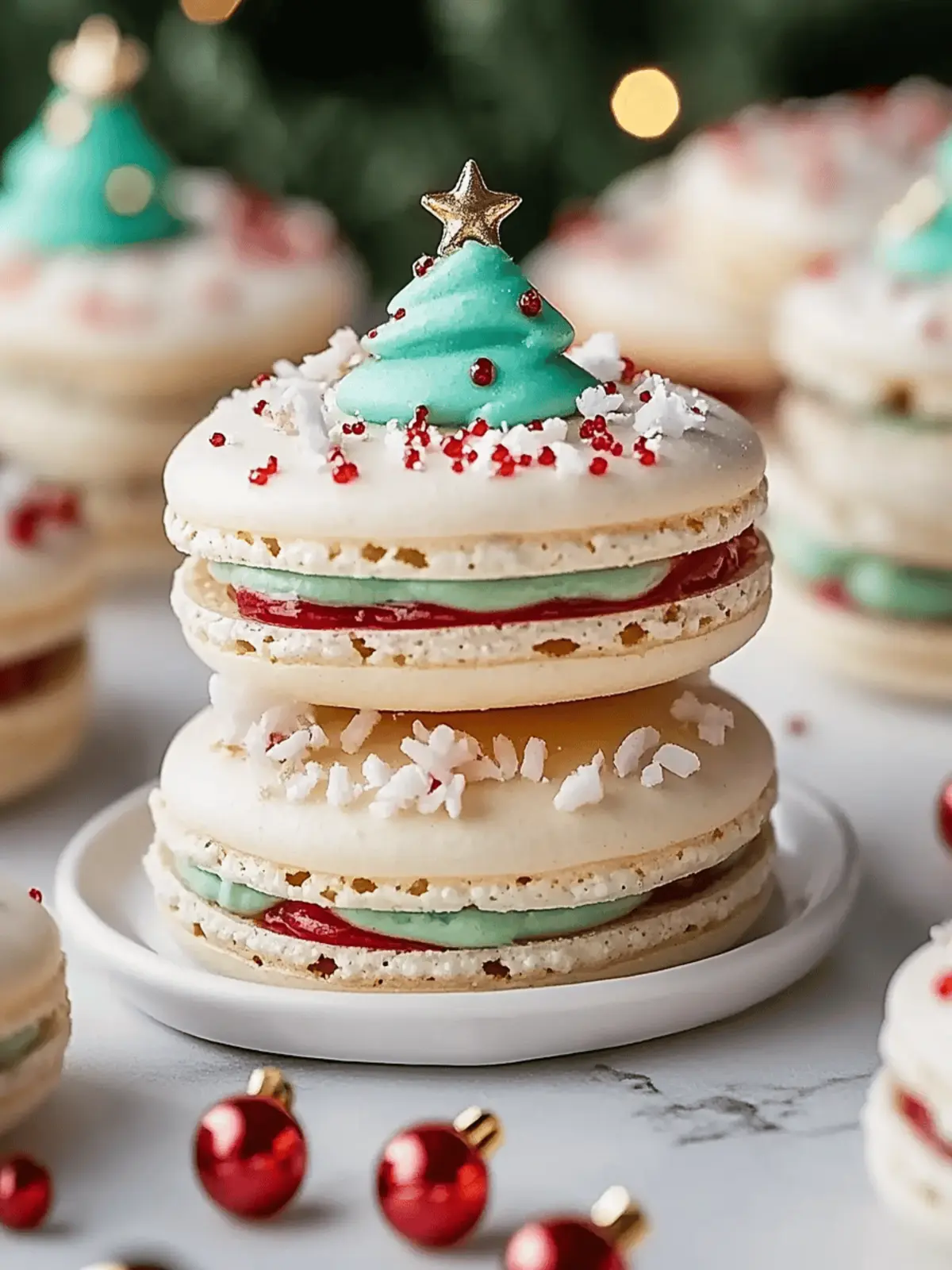 Delicious Christmas Tree Cake Macarons You ll Love Making 4 Christmas Tree Cake Macarons