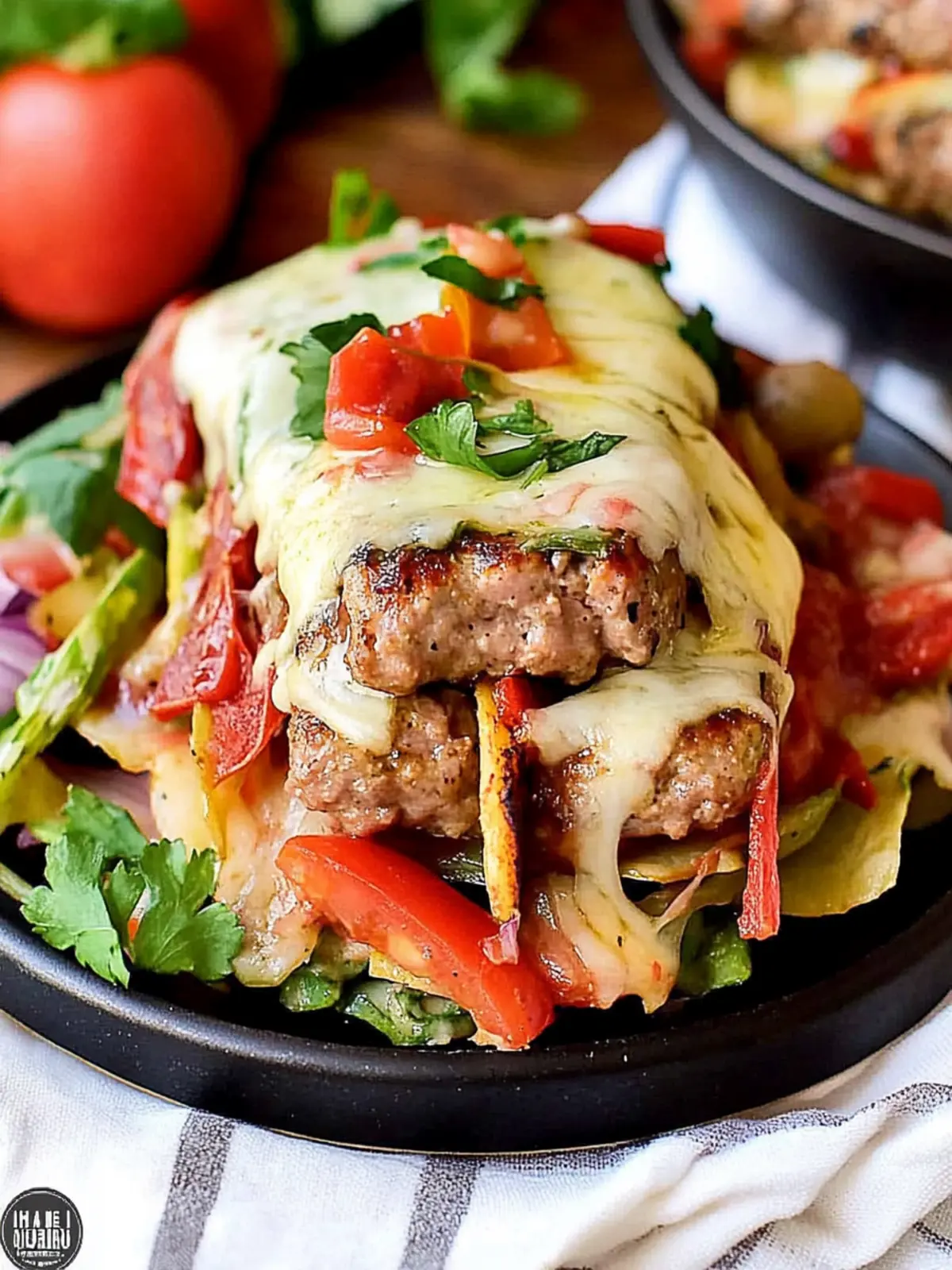 Savor Loaded Italian Sausages with Colorful Veggie Toppings 2 Loaded Italian Sausages