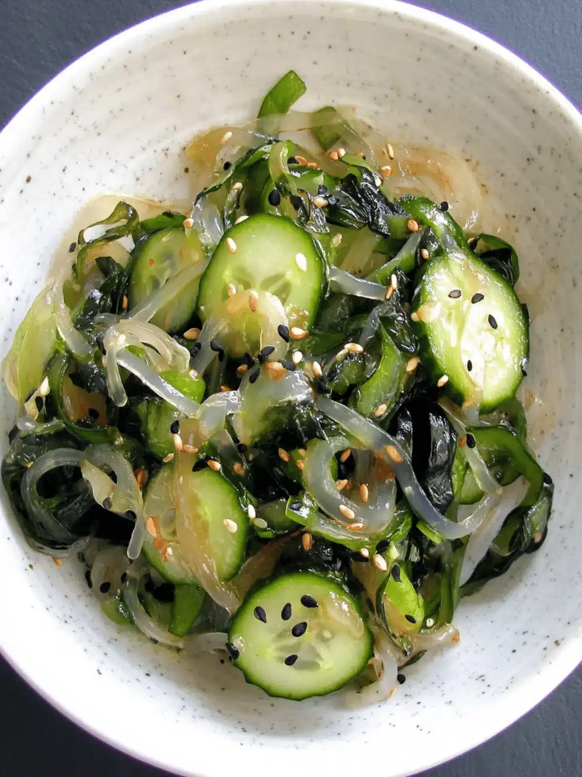 Refresh Your Day with Shirataki, Cucumber & Wakame Ponzu Salad 2 Shirataki, Cucumber & Wakame Ponzu Salad