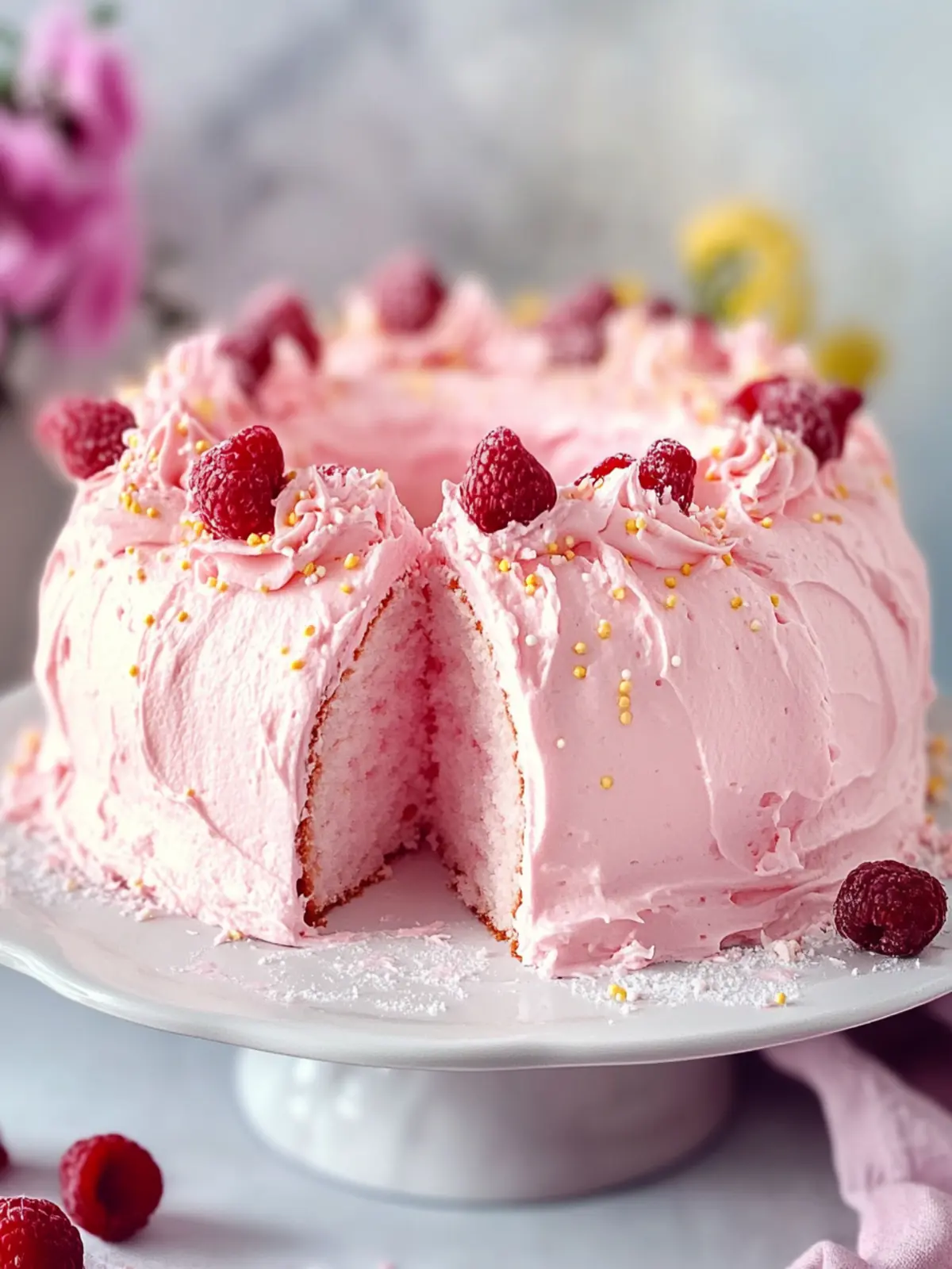 Delightful Pink Angel Food Cake for Sweet Celebrations 3 Pink Angel Food Cake