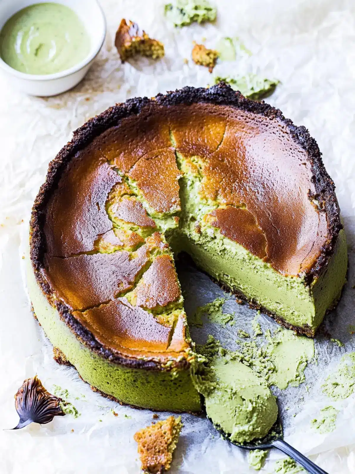 Decadent Matcha Basque Cheesecake You Can't Resist 3 Matcha Basque Cheesecake