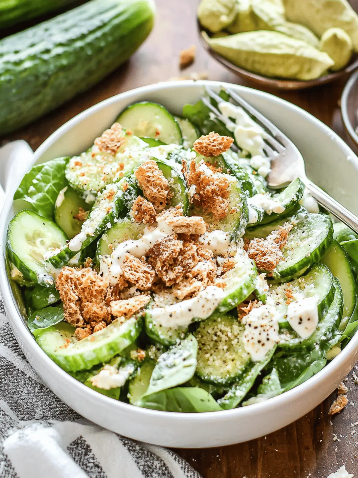 Crispy Cucumber Caesar Salad: Refreshing & Low-Cal Delight 4 Cucumber Caesar Salad