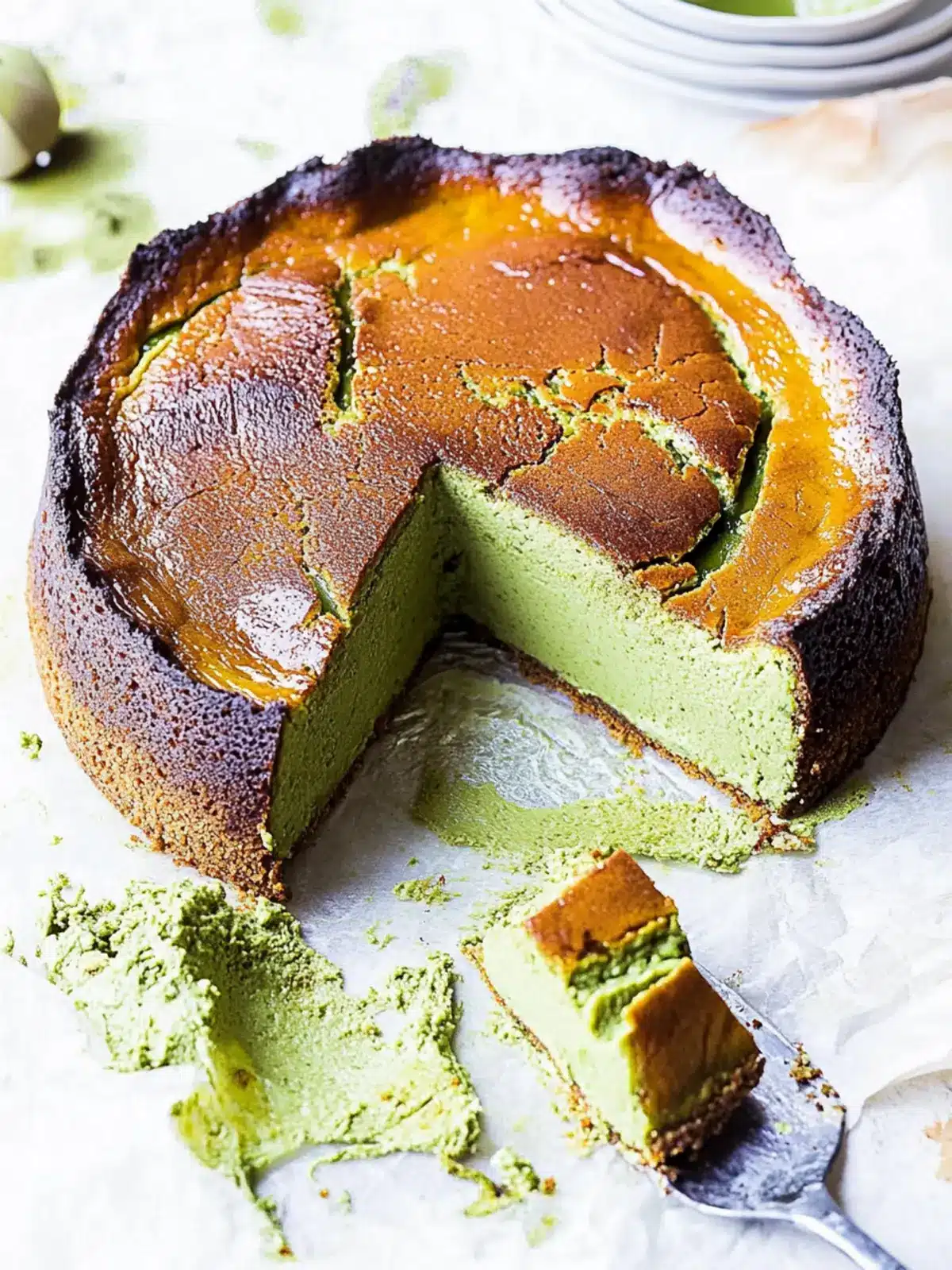 Decadent Matcha Basque Cheesecake You Can't Resist 2 Matcha Basque Cheesecake