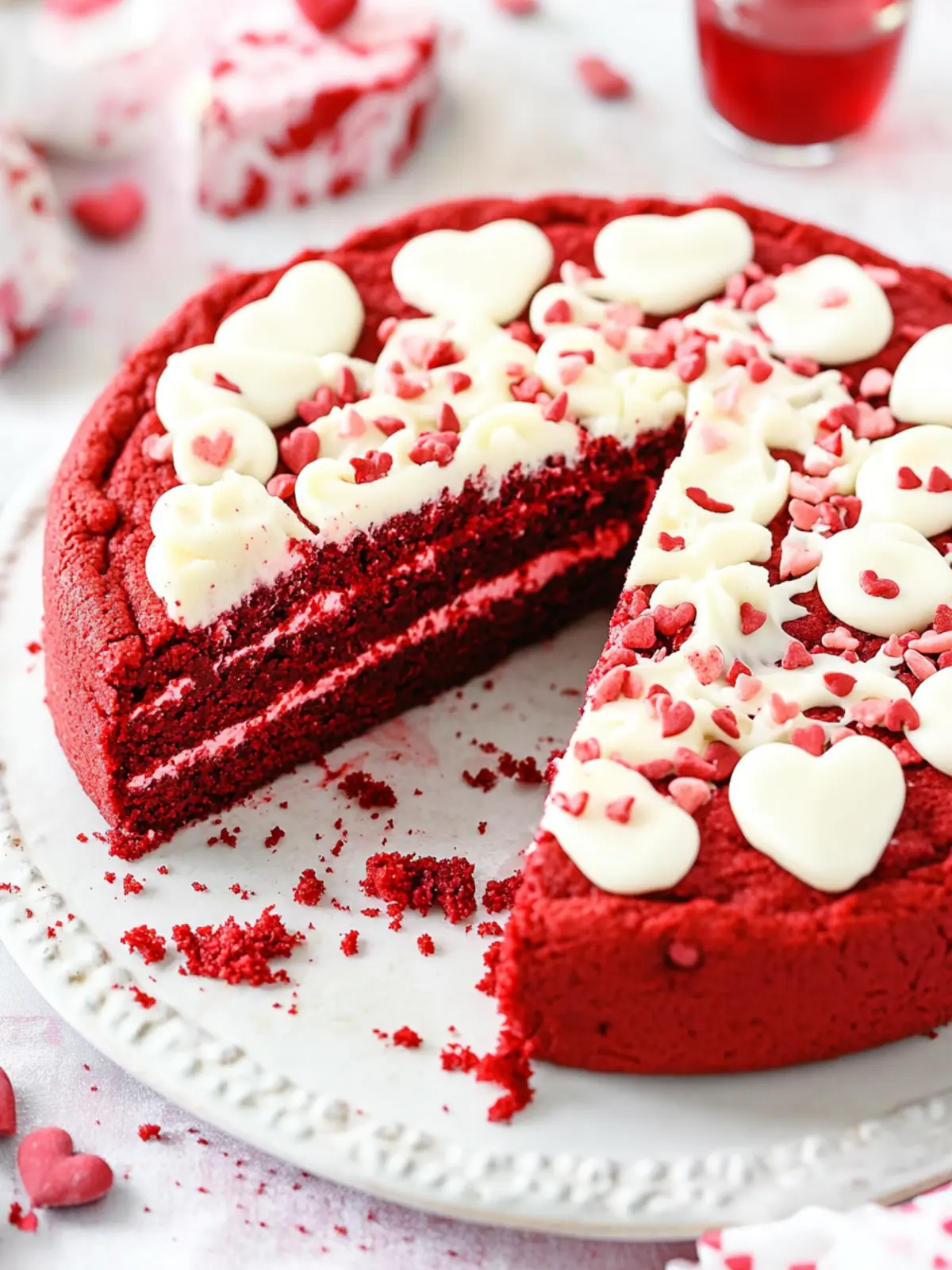 Indulge in this Easy Red Velvet Cookie Cake Delight 3 Red Velvet Cookie Cake