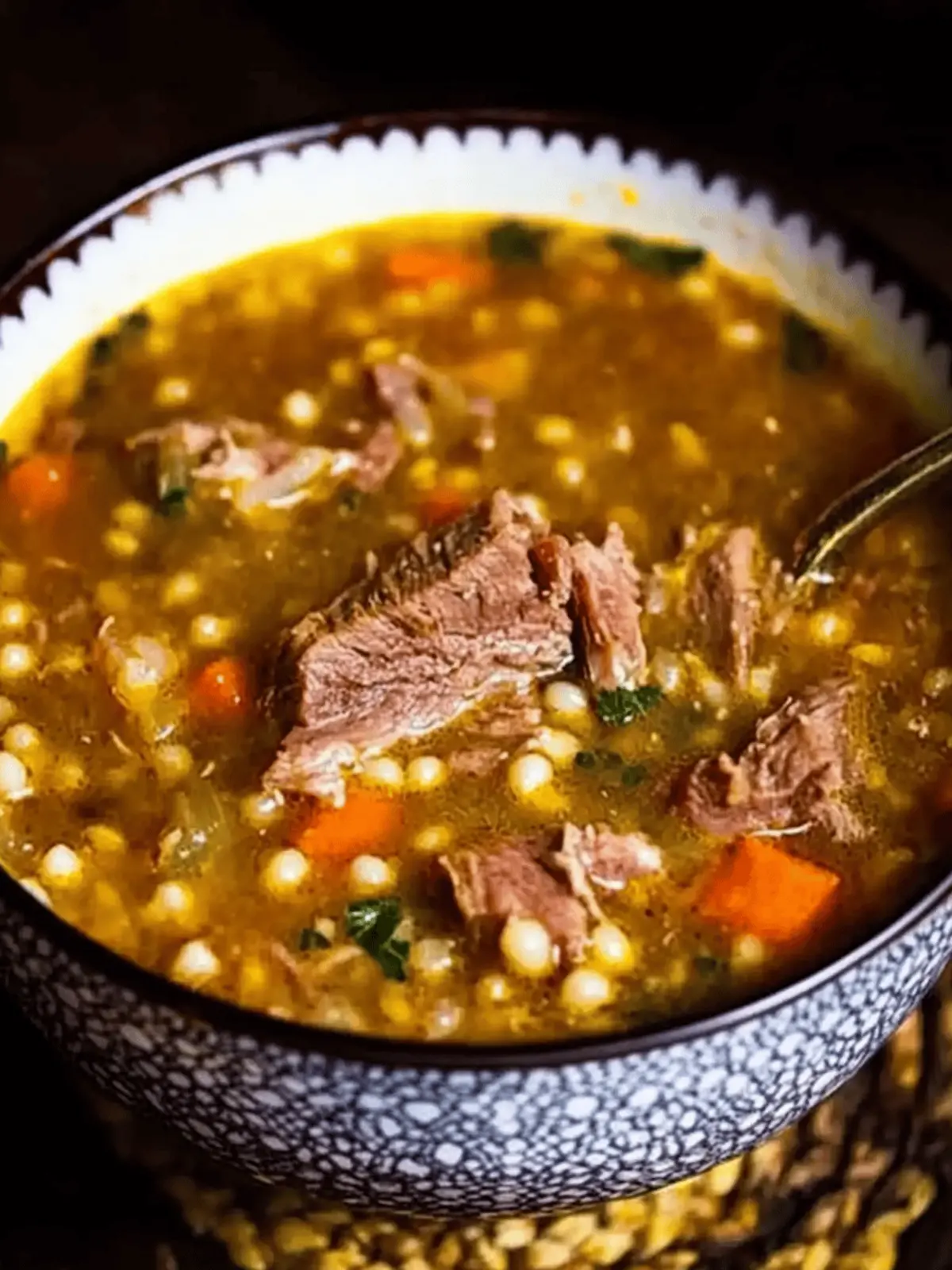Comforting Beef Barley Soup with Prime Rib for Cozy Nights 3 Beef Barley Soup with Prime Rib