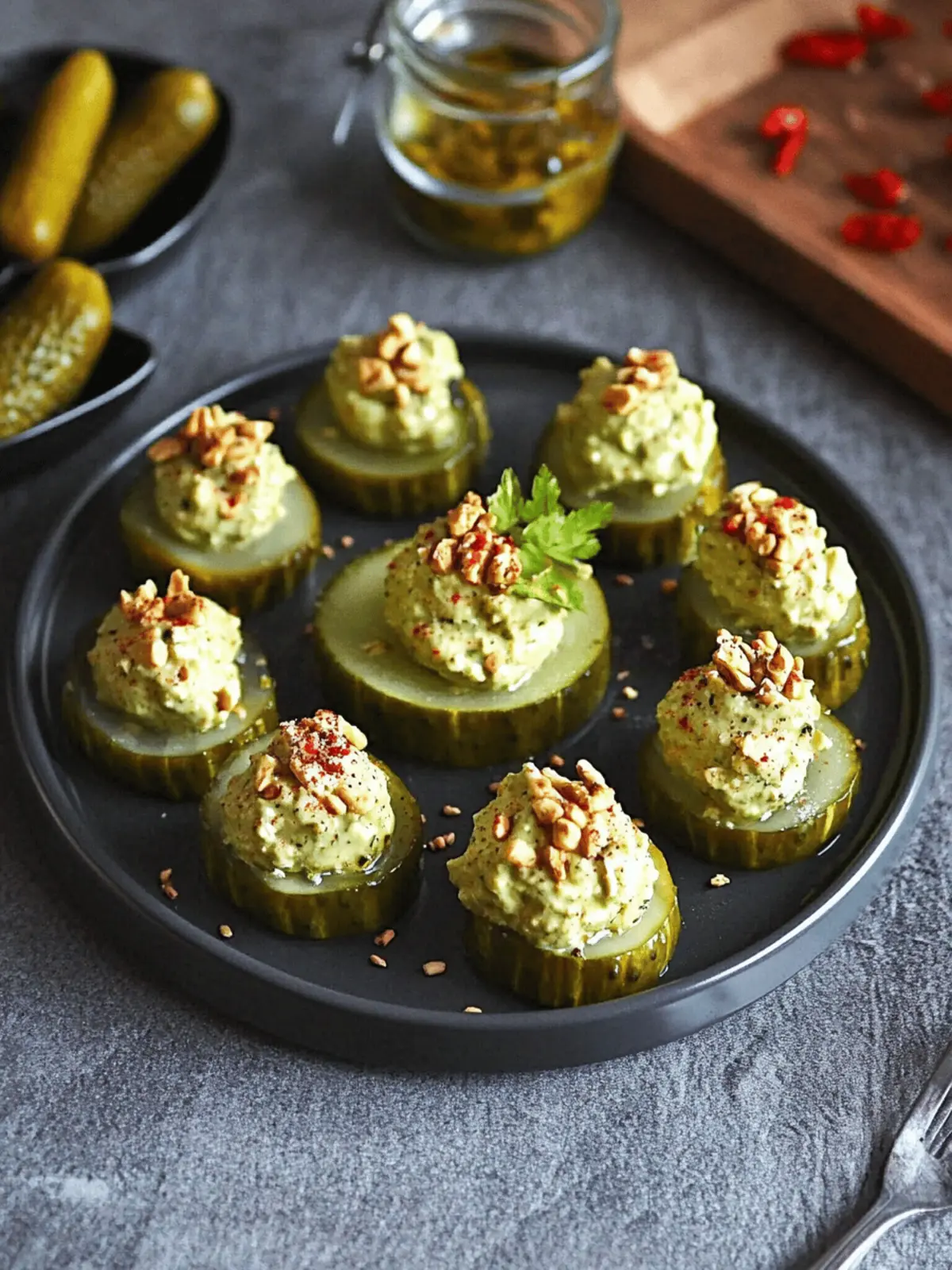 Zesty Deviled Pickles that Will Steal the Snack Show! 2 Deviled Pickles