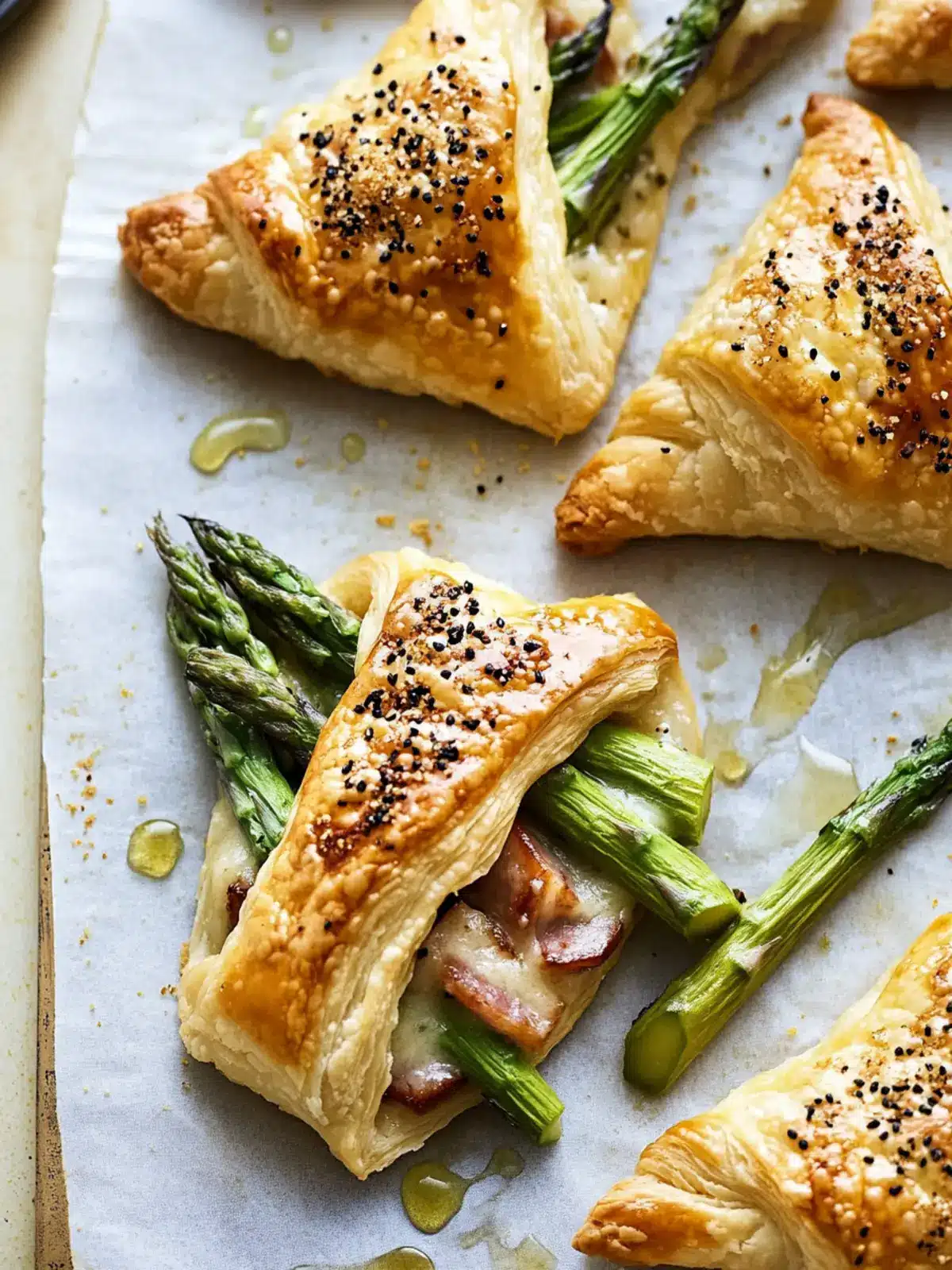 Irresistible Asparagus Ham & Cheese Puff Pastry Bundles 4 Asparagus Ham & Cheese Puff Pastry Bundles