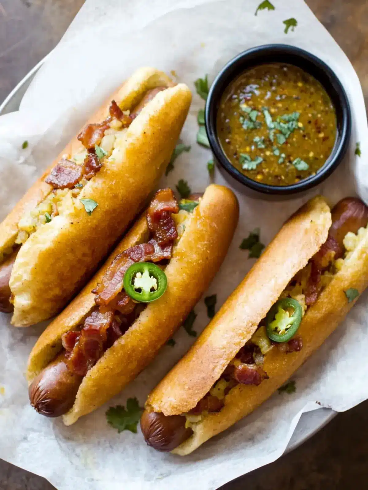 Crispy Dogs with Bacon-Jalape o Dipping Sauce That Wow 4 Crispy Dogs with Bacon-Jalape o Dipping Sauce