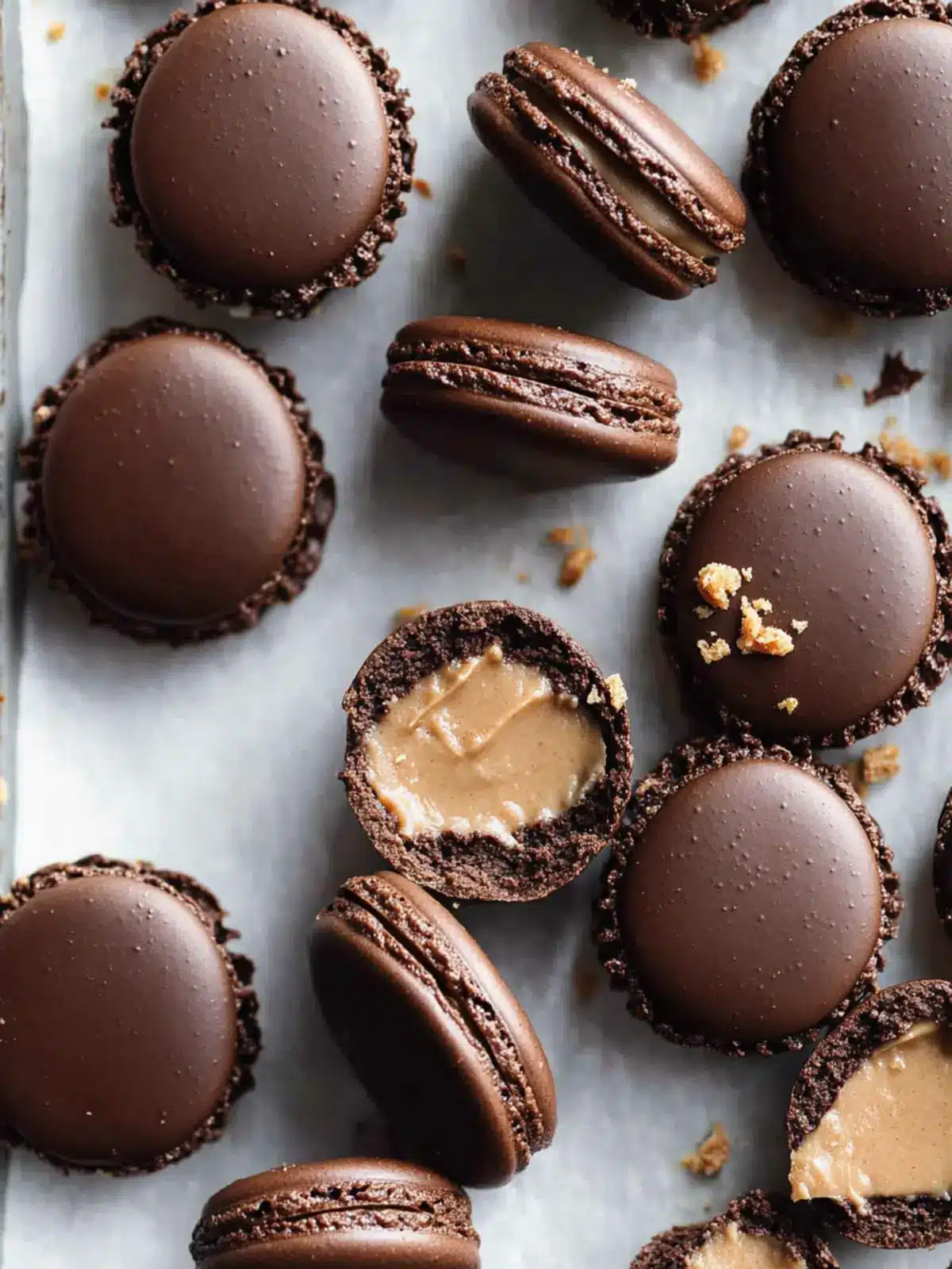 Decadent Chocolate Peanut Butter Macarons You'll Love 4 Chocolate Peanut Butter Macarons