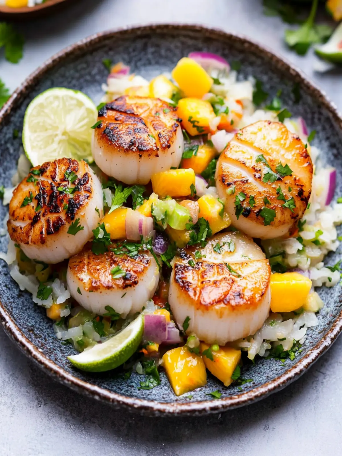 Island-Style Seared Scallops with Mango Salsa for a Tropical Feast 2 Island-Style Seared Scallops with Mango Salsa